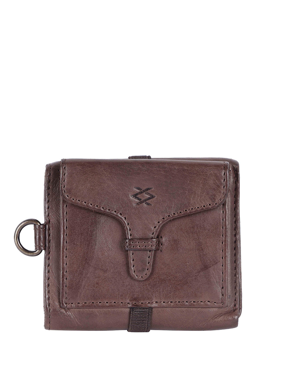 KOMPANERO Men Brand Logo Leather Two Fold Wallet