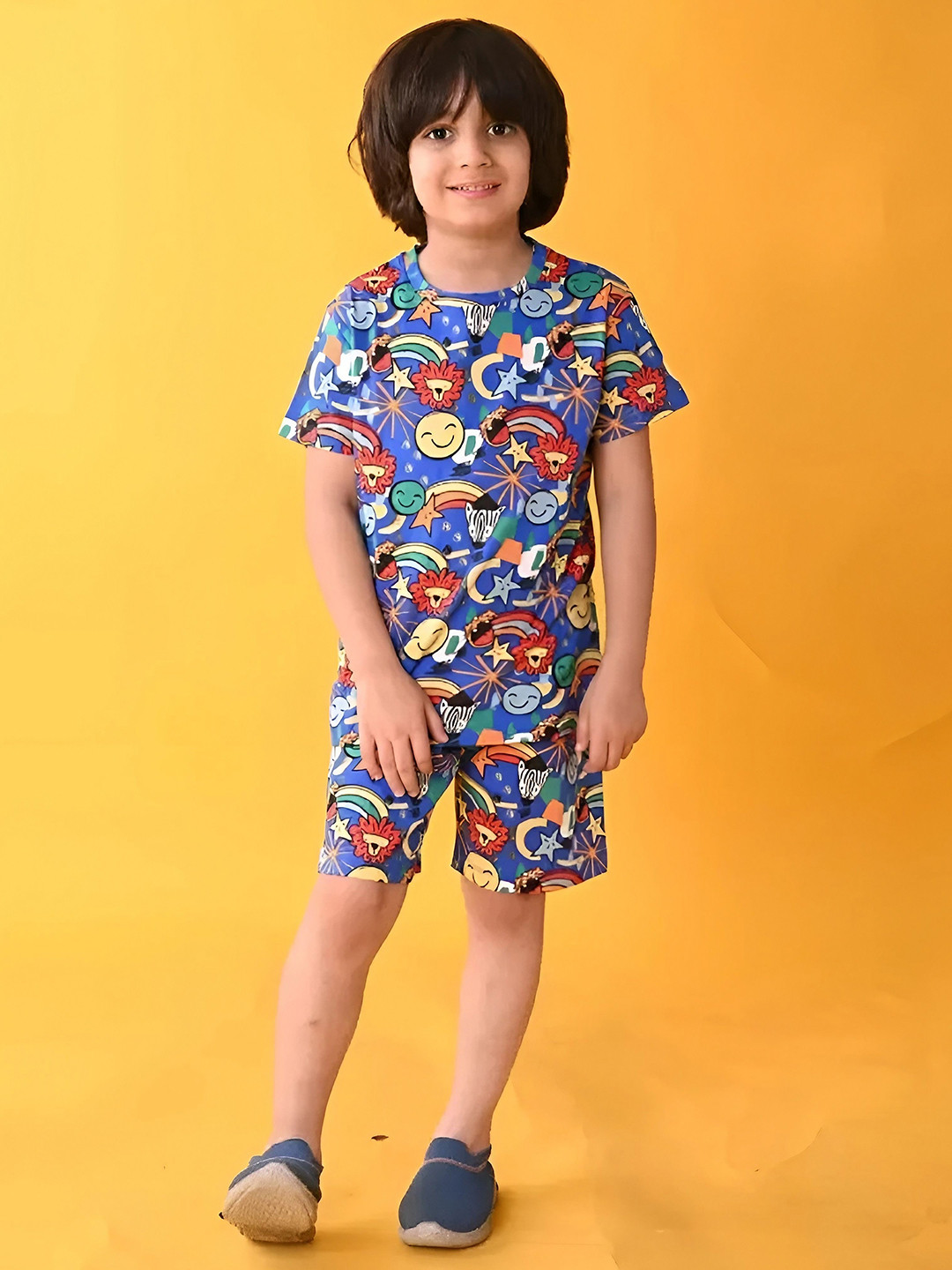 HEERALI FASHION Boys Printed Short Sleeves T-shirt With Shorts