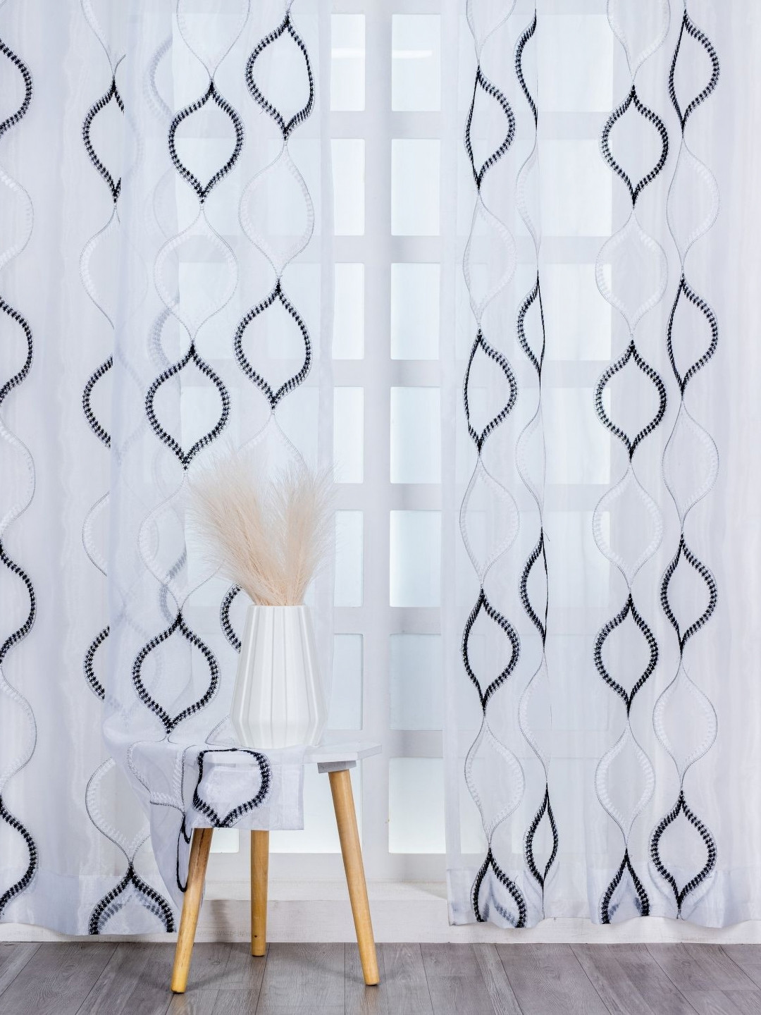 Parda Online Set of 2 Eyelet Sheer Window Curtain