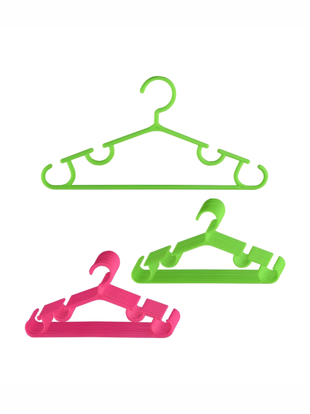 Aura Pack Of 20 Green & Pink Single Tier Bar Hangers