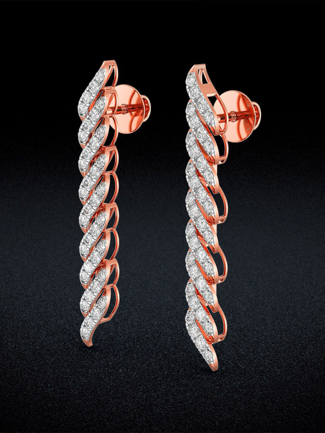 Joyalukkas Delicate Swirl Diamond Earrings
