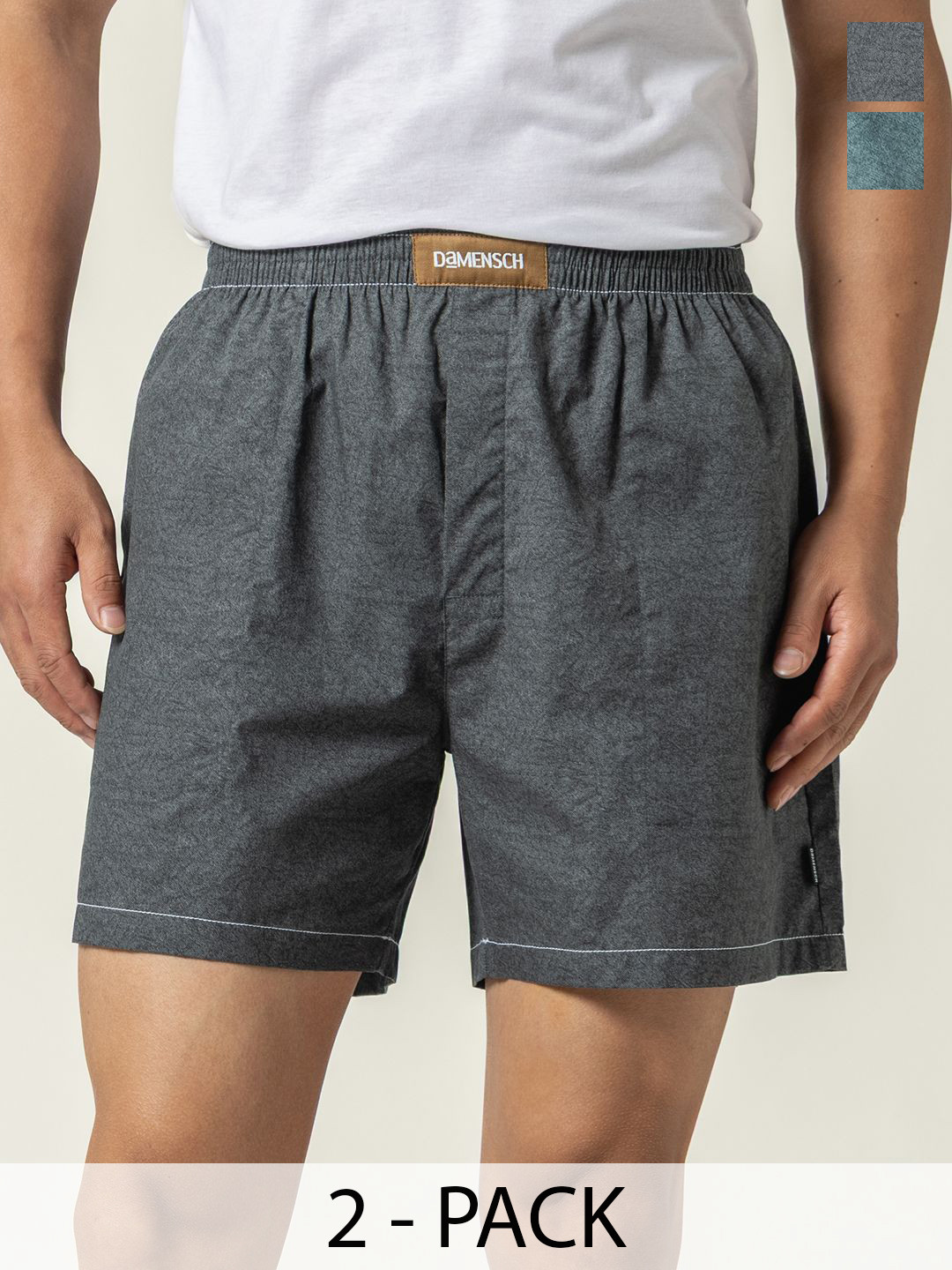 DAMENSCH Pack of 2 Ultra Light Relaxed Fit Pure Cotton Jean-Z Boxers-BS1011-MX2418