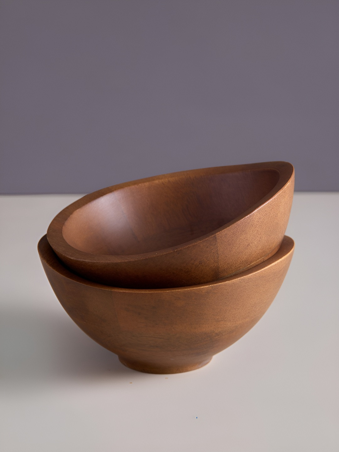 Amaara Home Nami Acai Set of 2 Wooden Easy to Clean Serving Bowl