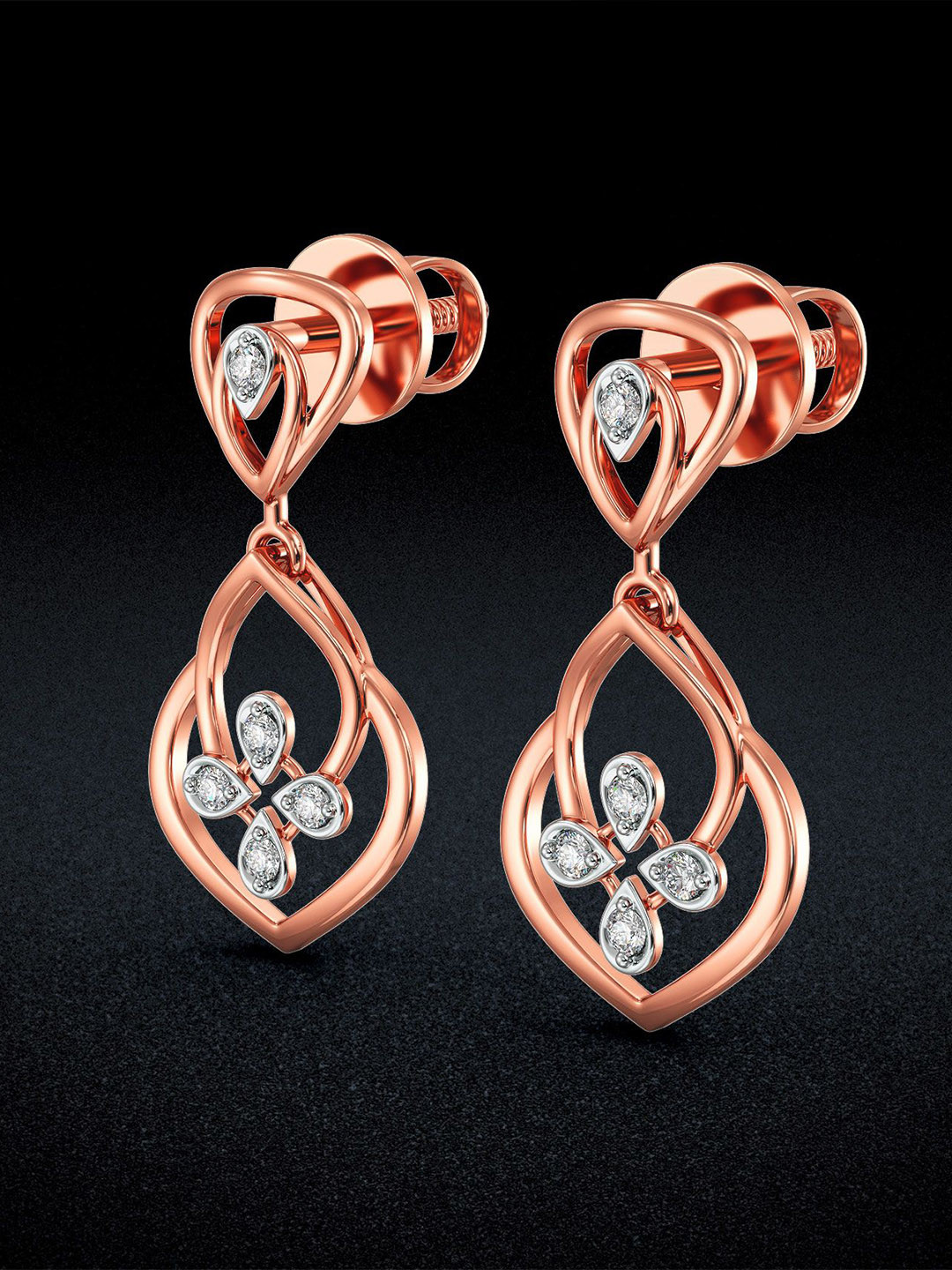 Joyalukkas Blunt Edge Charm Diamond Earrings