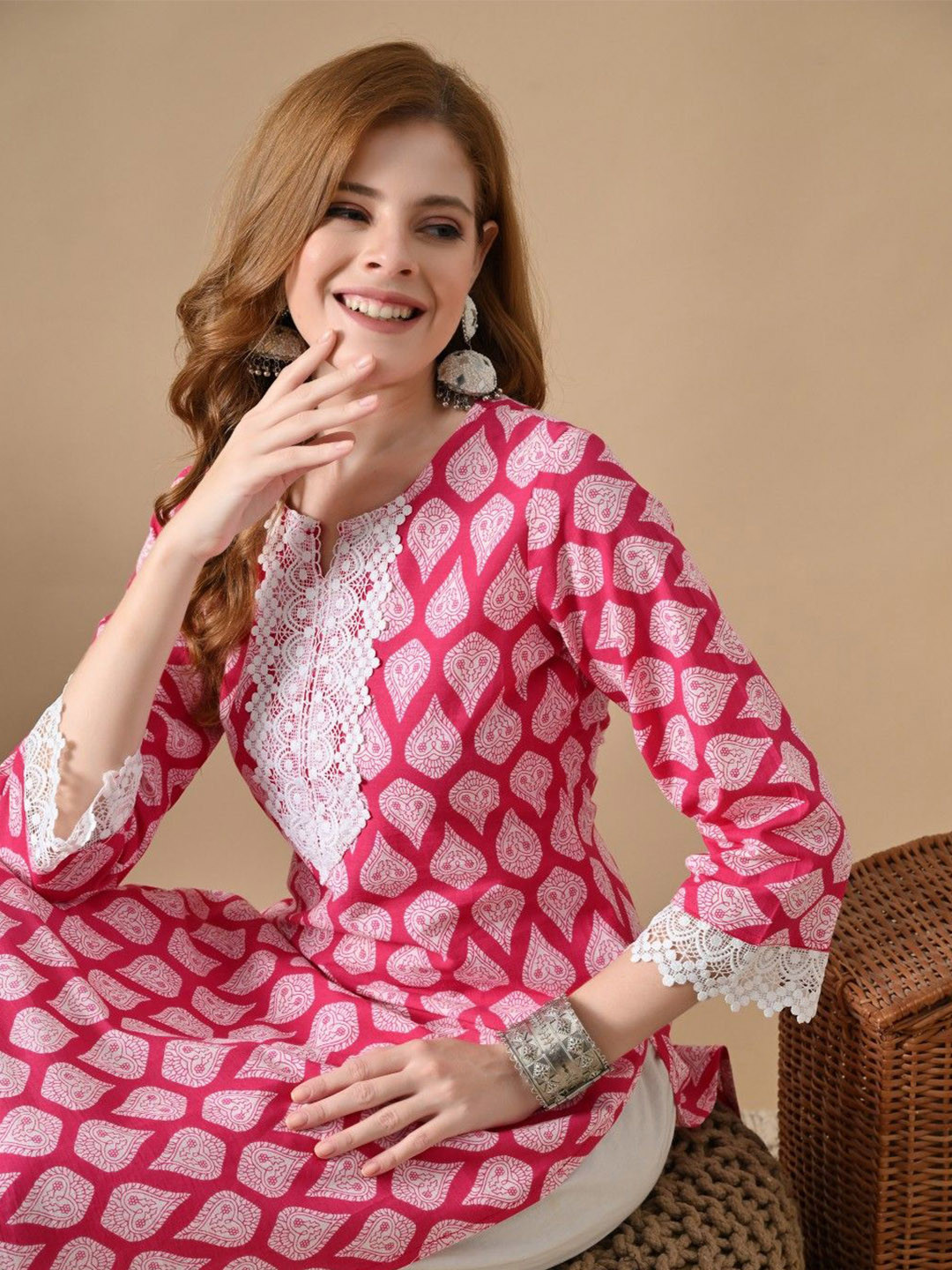 PHYSIL Women Ethnic Motifs Printed Daily Cotton A-Line Kurta