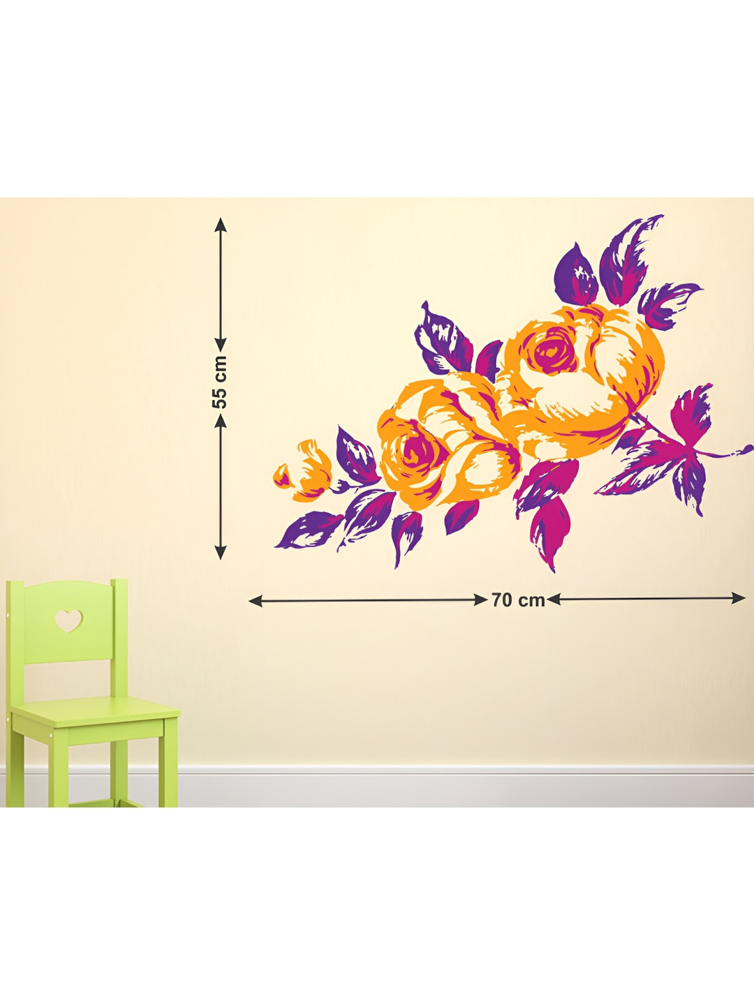 LANSTICK Purple & Yellow Floral Printed Waterproof Wallpaper