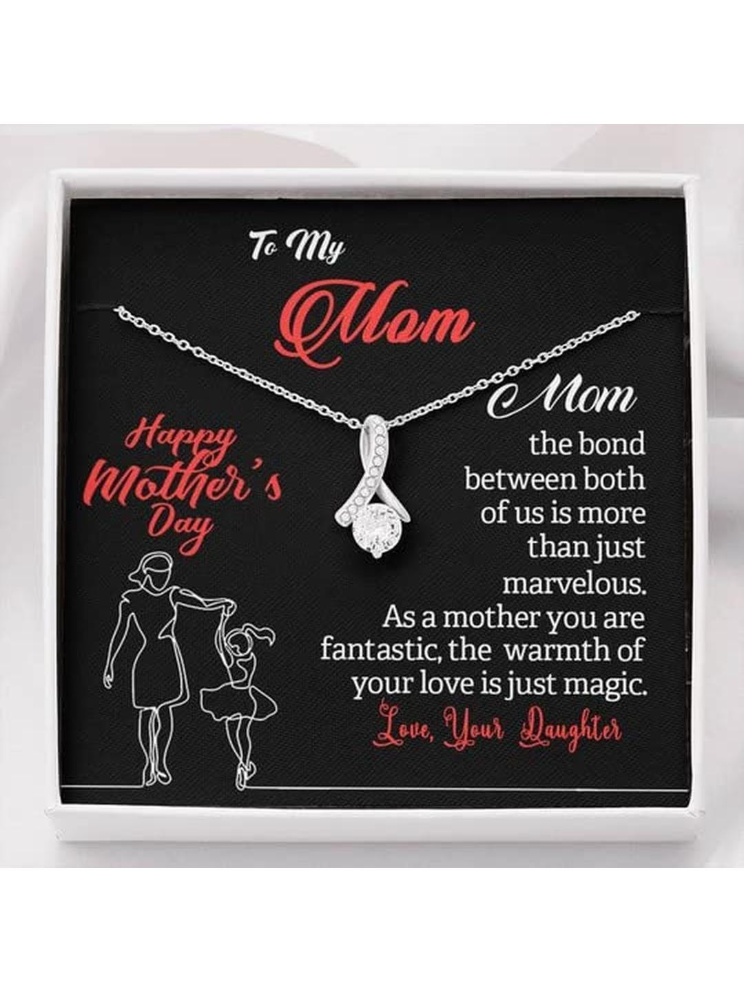 Sterling Silver Gift MOM NECKLACE, ALLURING BEAUTY NECKLACE DAUGHTER GIFT FOR MOM THE BOND BETWEEN