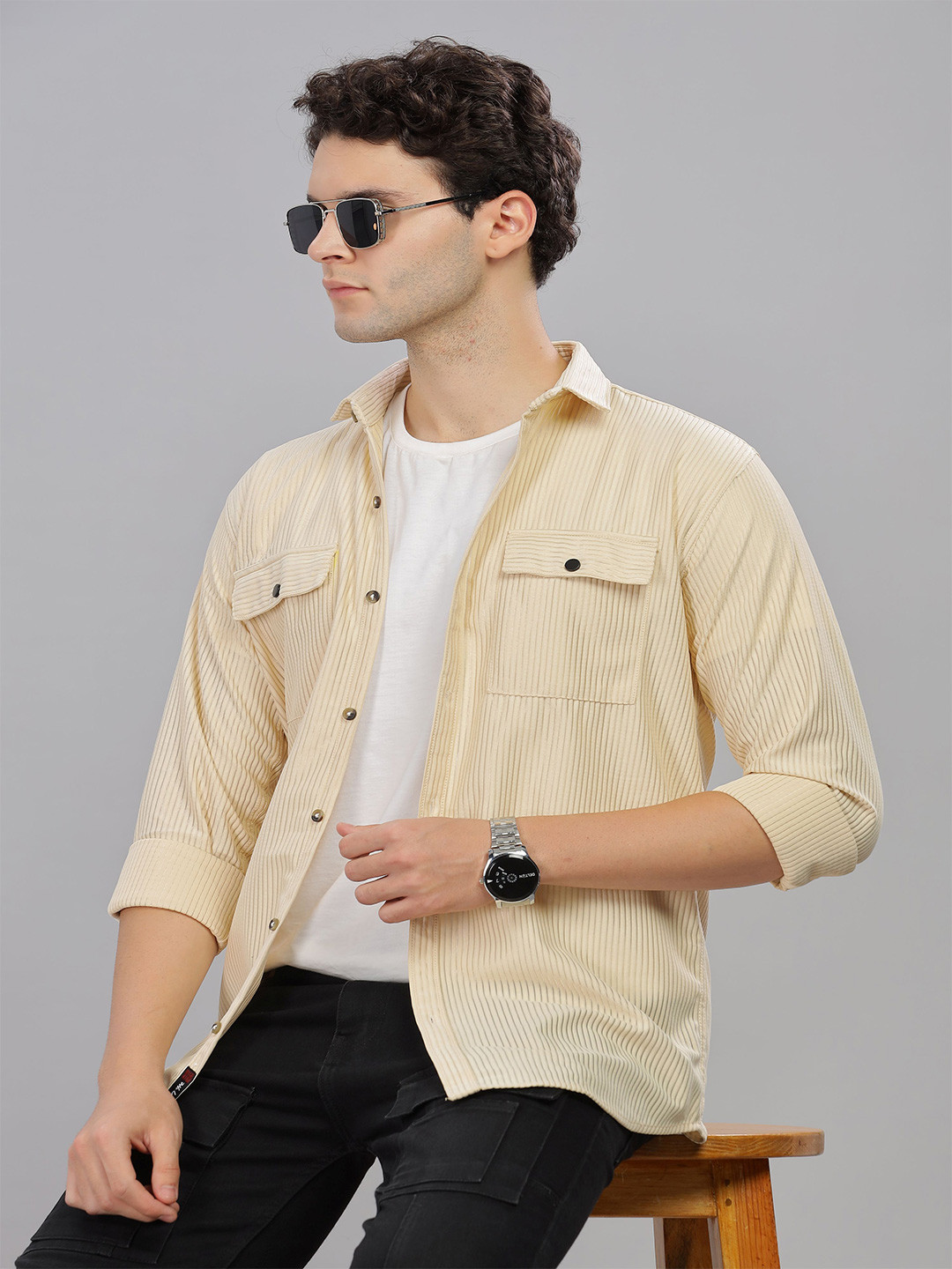 7TH LEGION Textured Casual Shirt