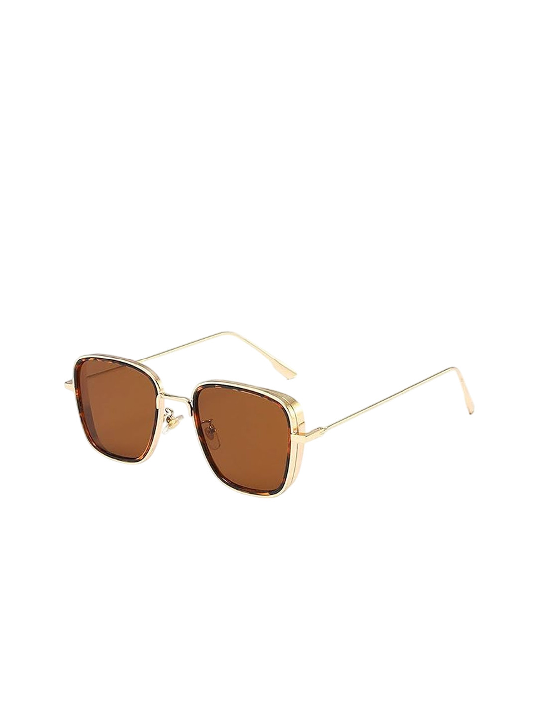 AUGEN Unisex Brown Lens & Gold-Toned Sunglasses with UV Protected Lens VI-SG-KS1-GoldDA