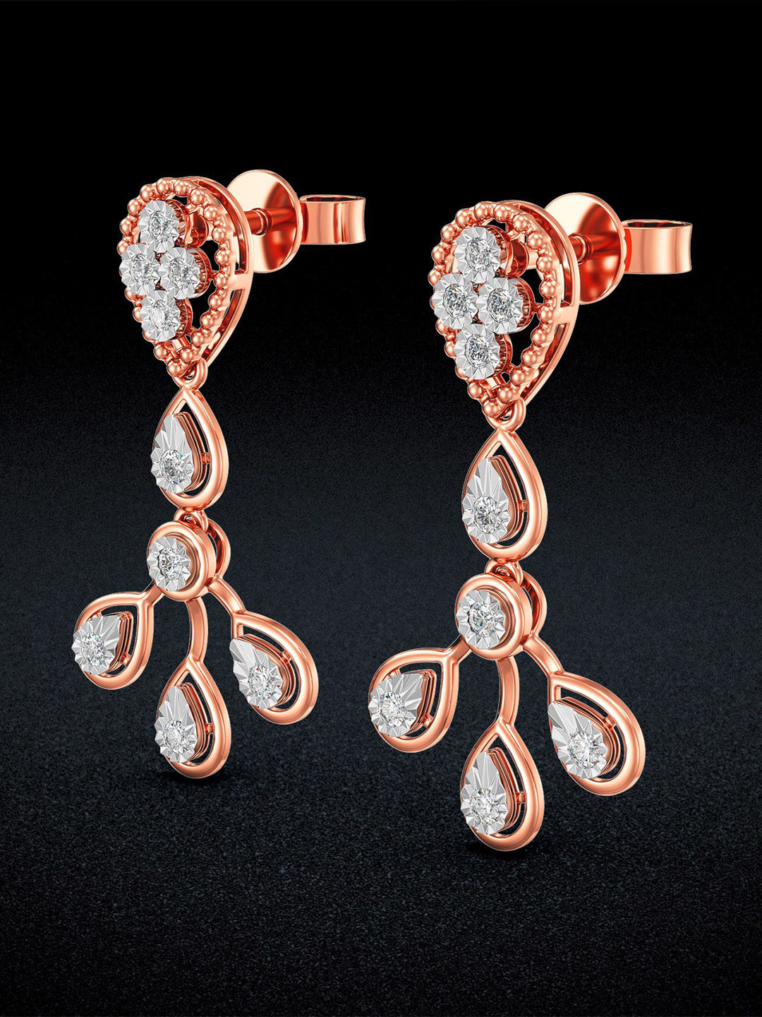Joyalukkas Dewdrop Blossom Diamond Earrings