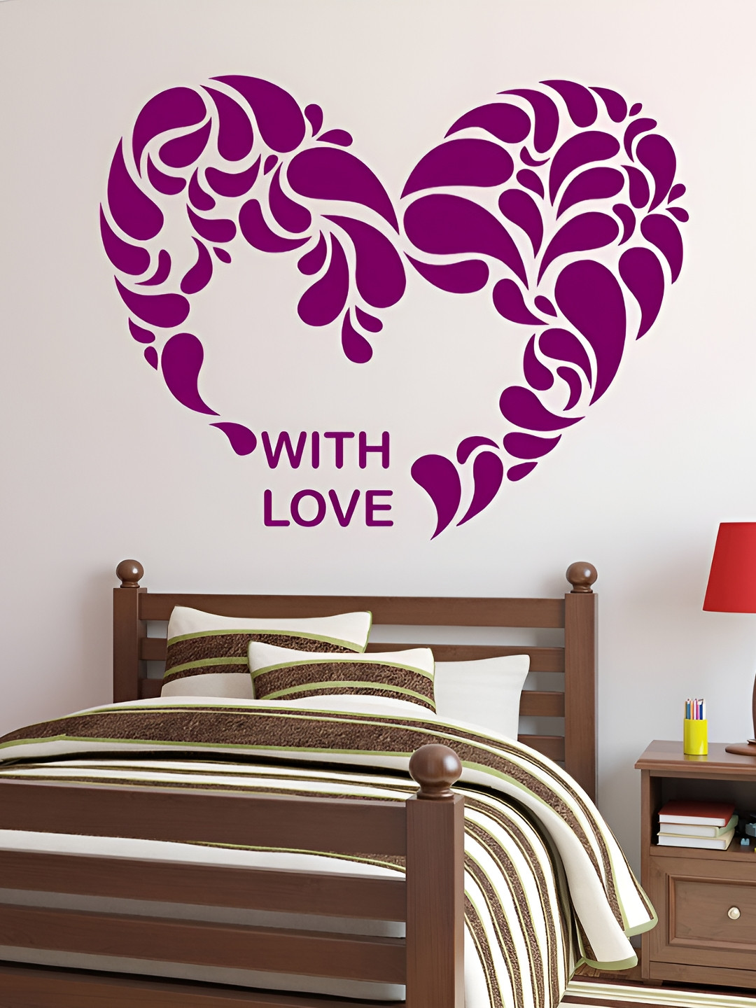 LANSTICK Purple Heart With Love Wallsticker