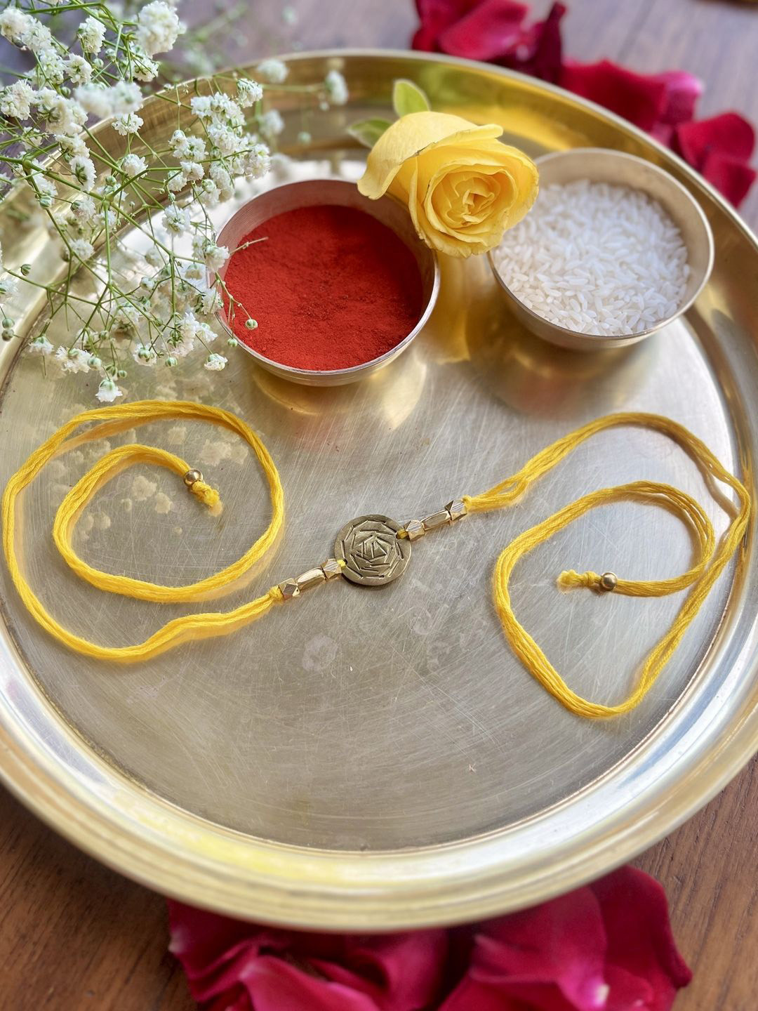 Studio Anviksha Men Handcrafted Brass Circular Thread Rakhi