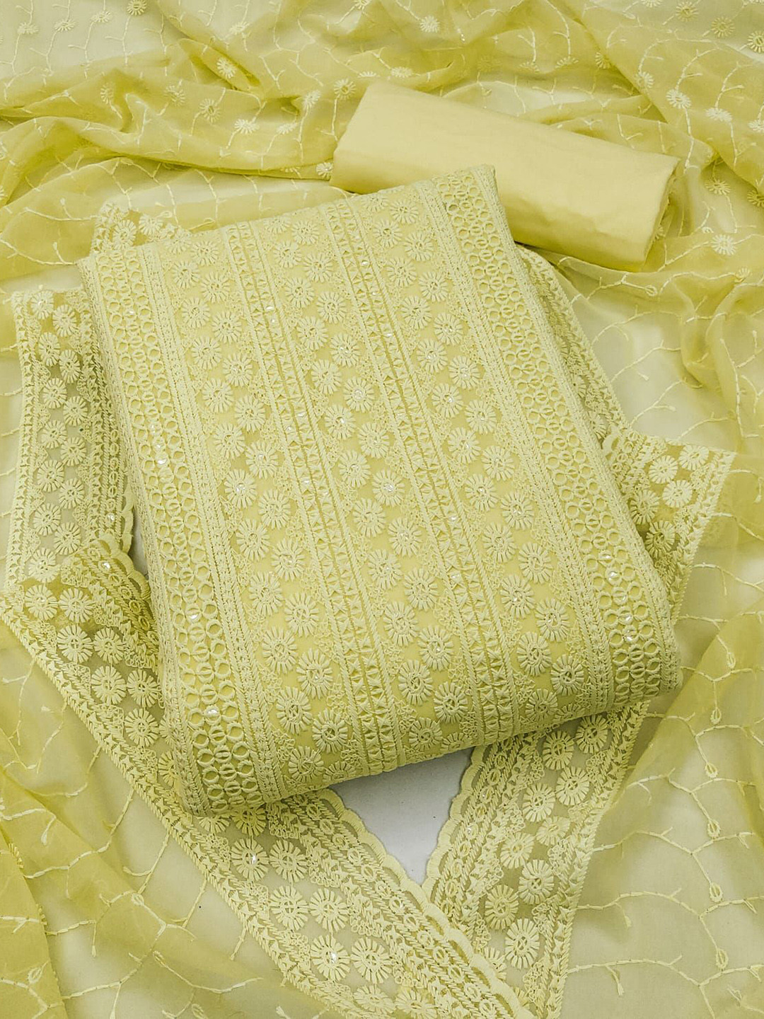 HE VAHLA Women Ethnic Motifs Embroidered Unstitched Dress Material