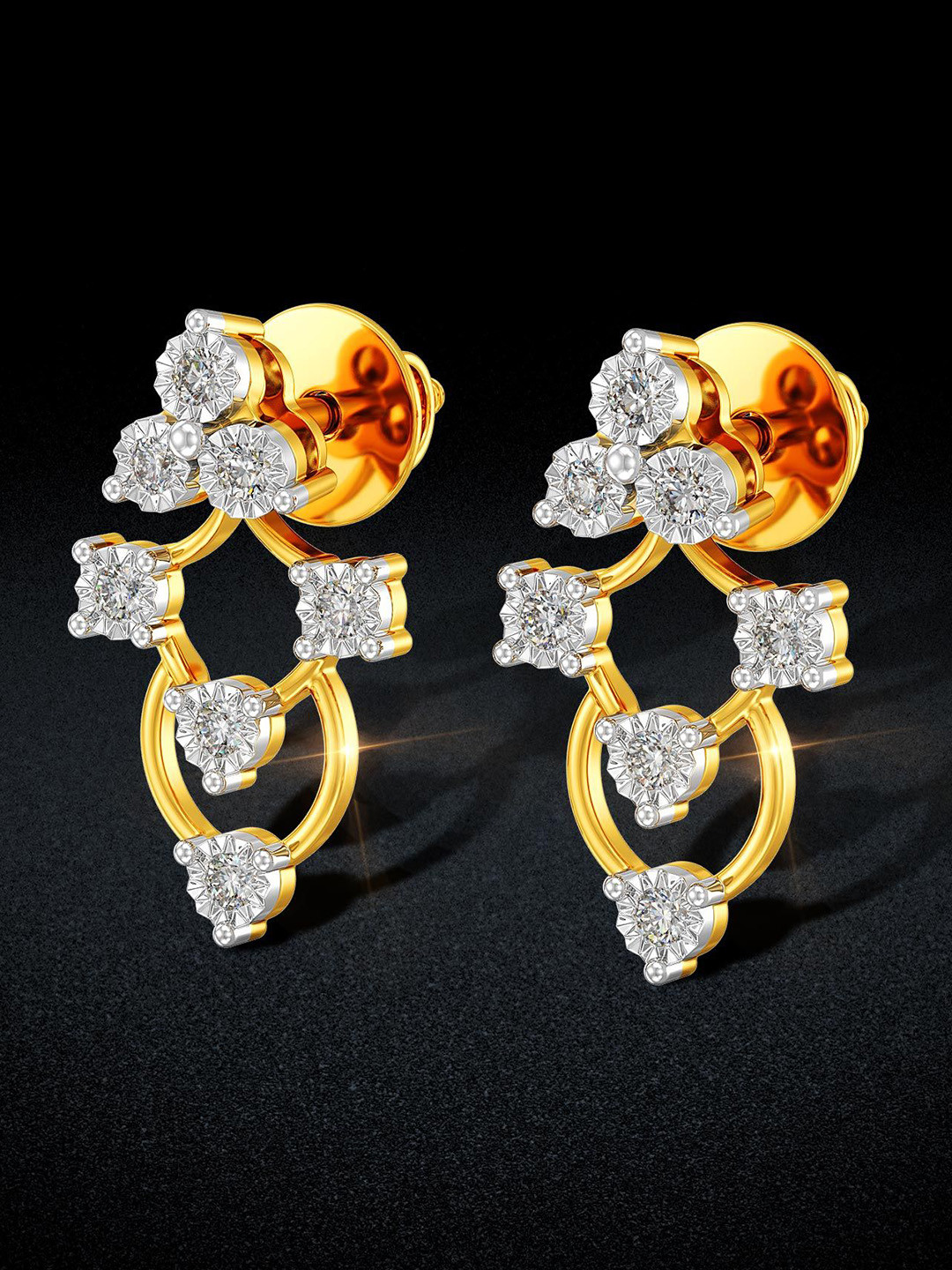 Joyalukkas Edgy Patterned Diamond Earrings