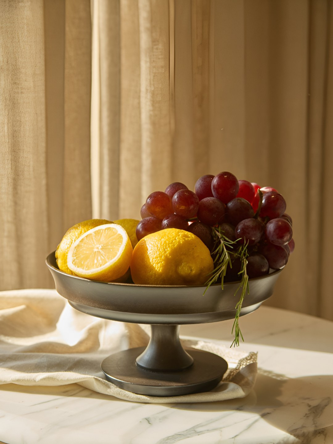 Amaara Home Kaze Pedestal Brown Textured Wood Serving Bowl