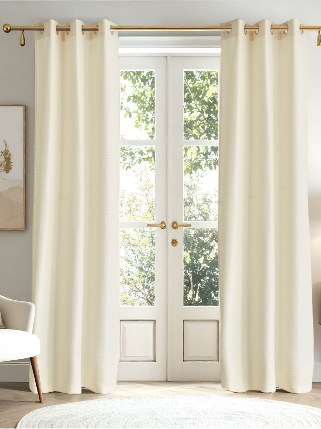 Home Centre Sierra Off White 2 Pieces Door Curtains