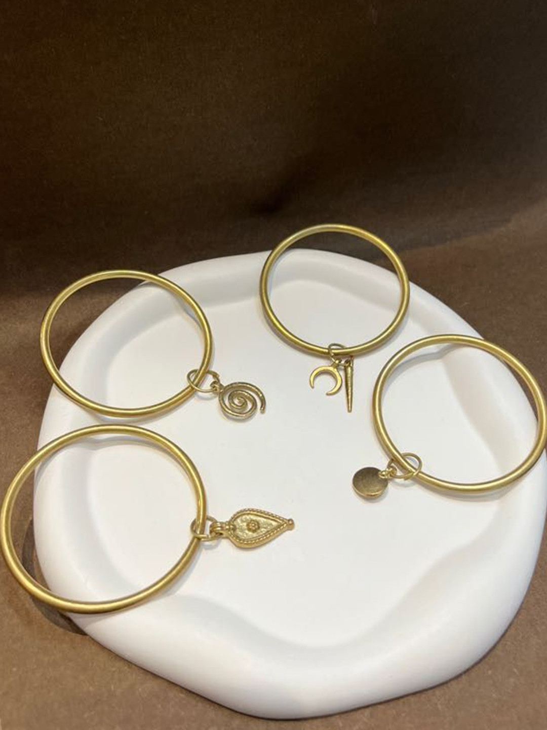 Studio Anviksha Brass Bangle With Spiral Charm