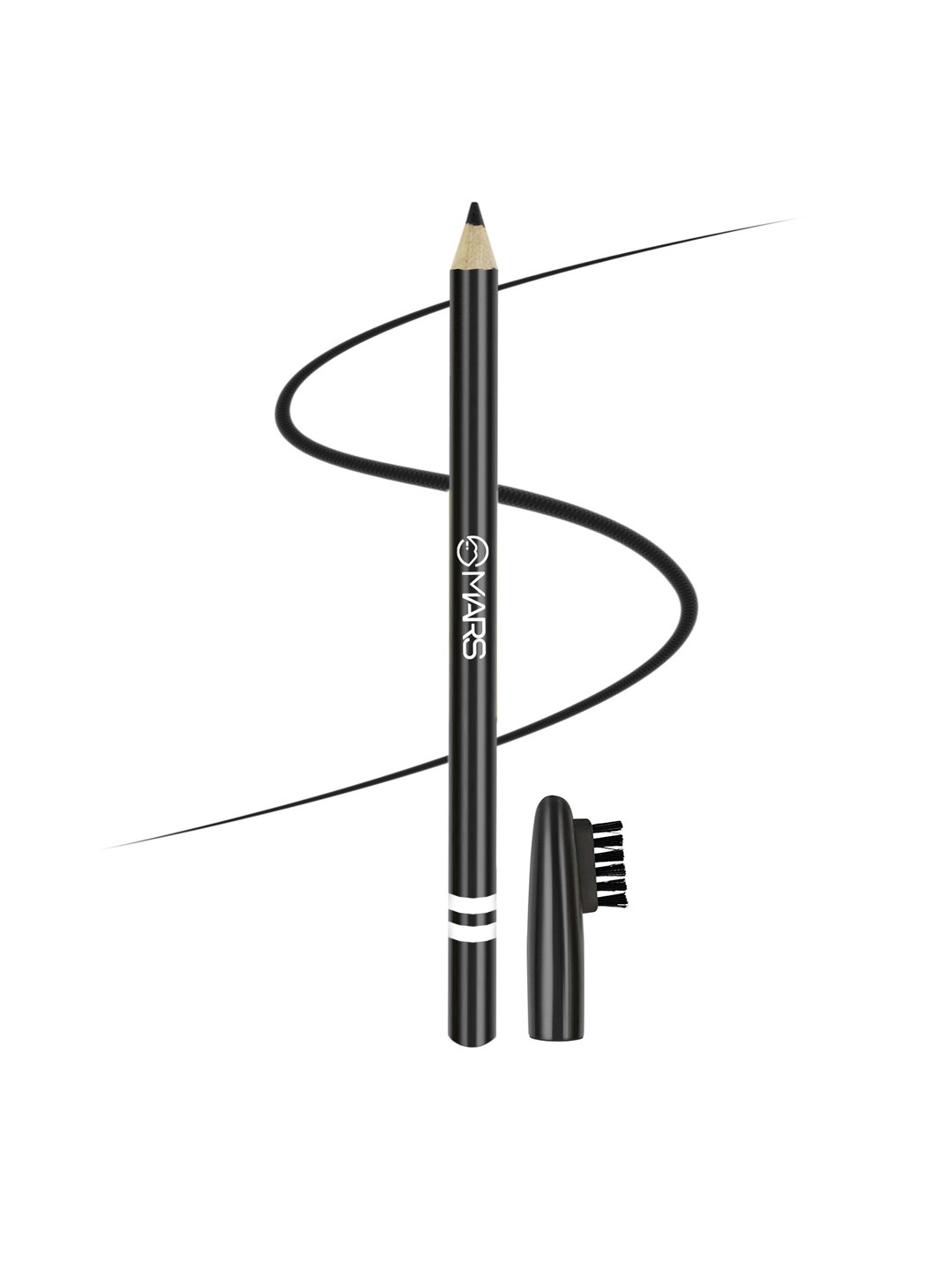 MARS Long Lasting & Smudge Proof Eyebrow Pencil with Spoolie -Black- 1.2g