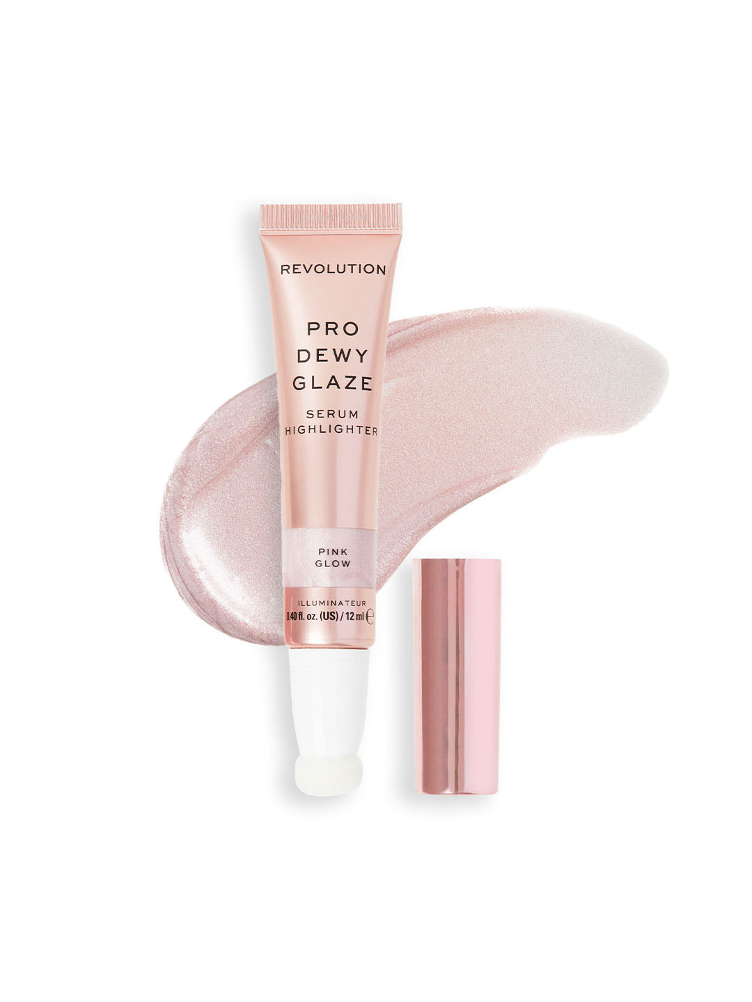 Makeup Revolution London Pro Dewy Glaze Serum Highlighter With Vitamin E 12ml - Pink Glow