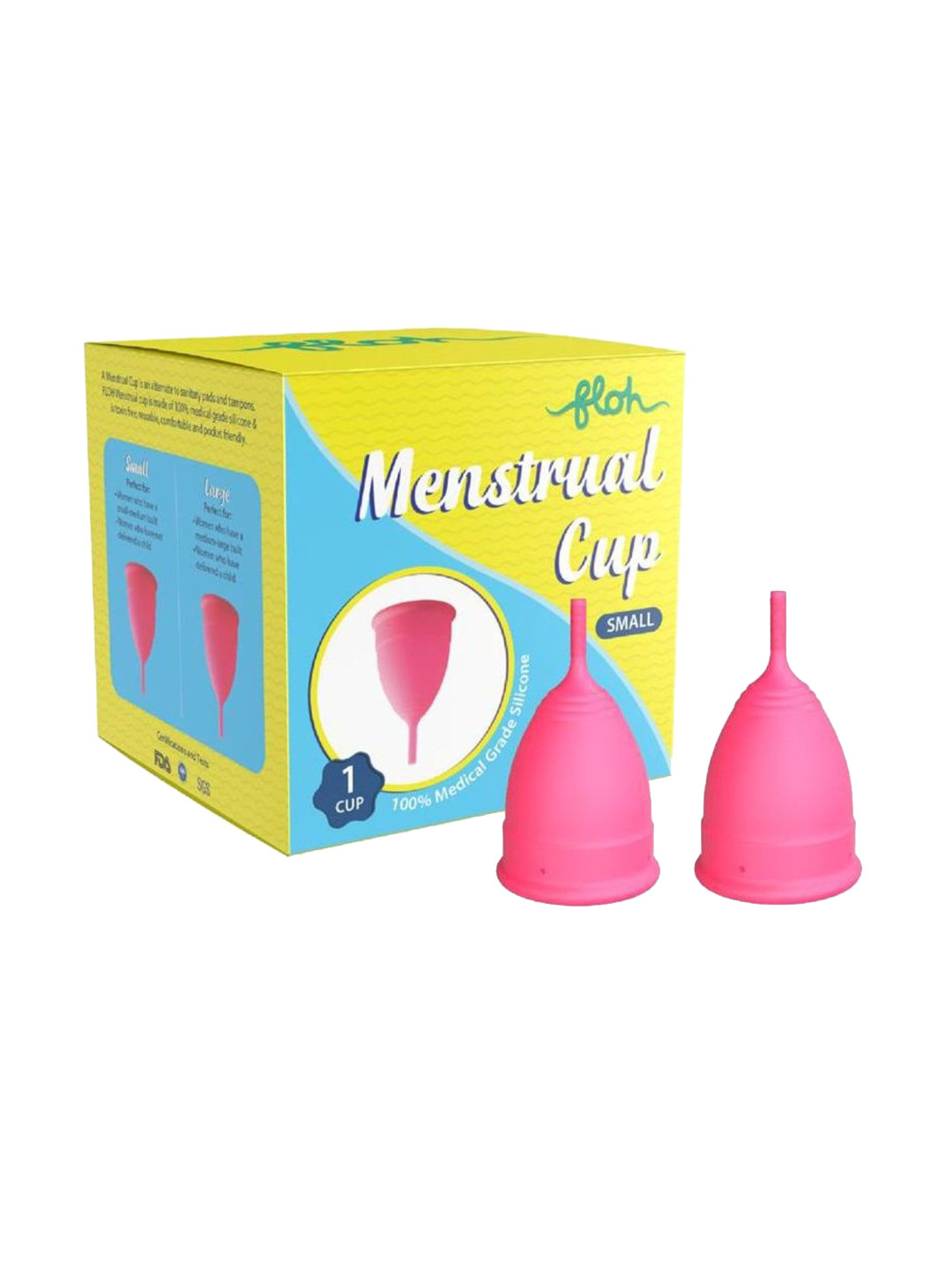 FLOH Set of of 2 Reusable Menstrual Cup - 8-10hrs - Small