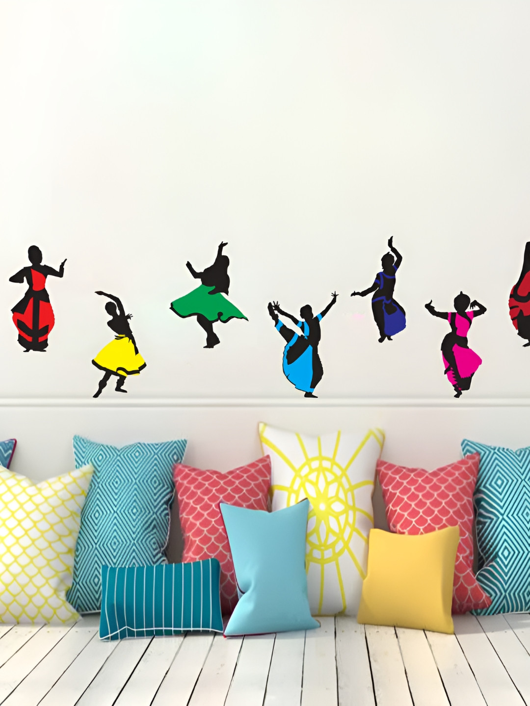 LANSTICK Black & Red Bharatham Steps Wallsticker