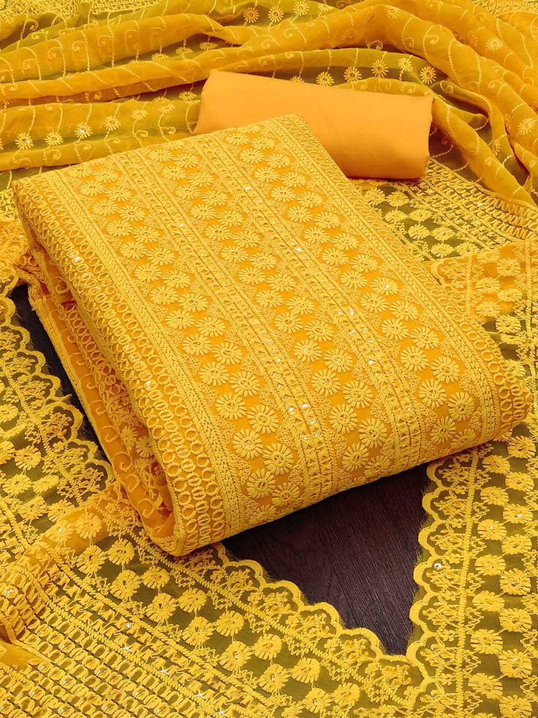 HE VAHLA Women Embroidered Unstitched Dress Material