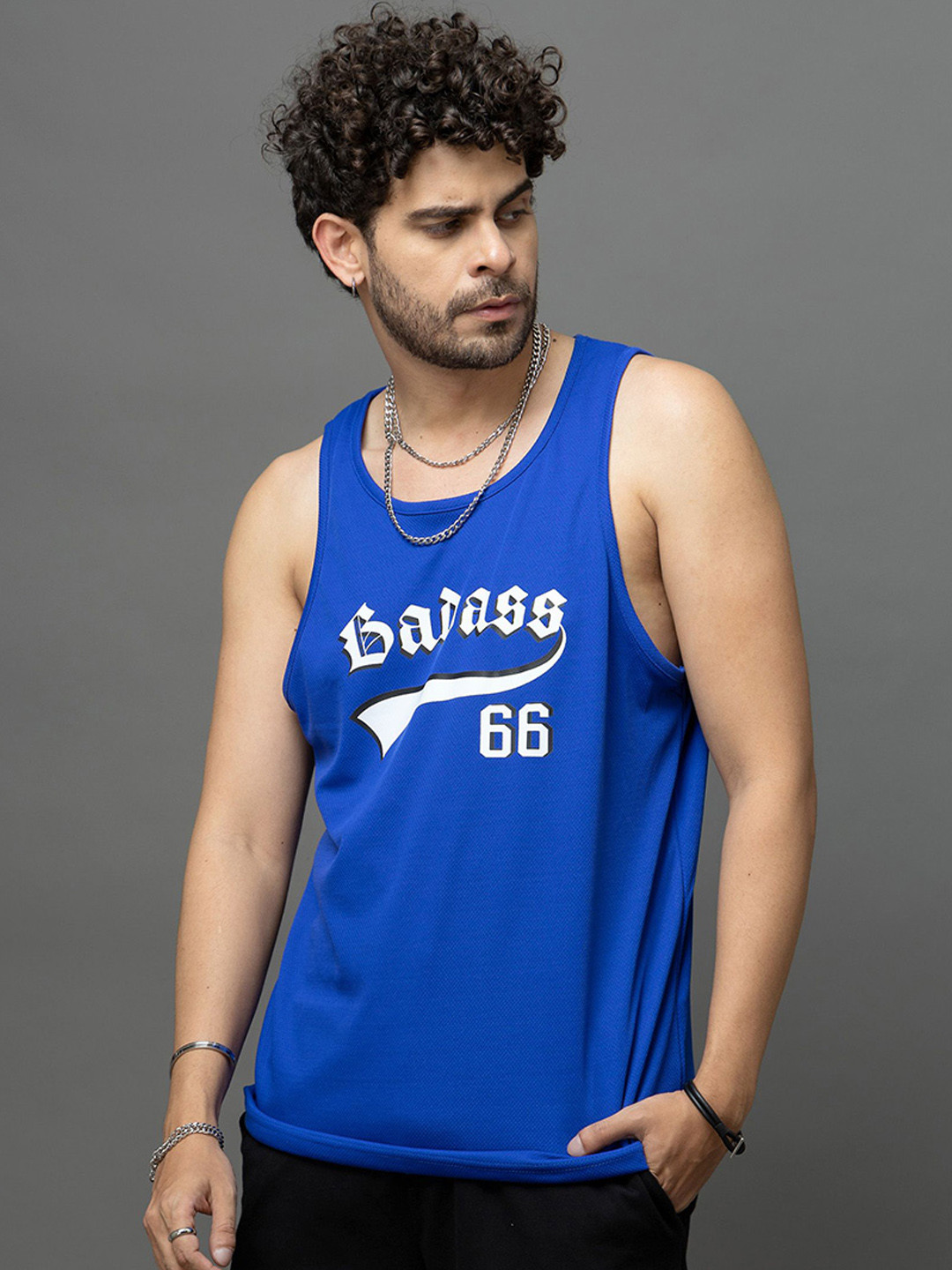 GO DEVIL Badass 66 Printed Round Neck Gym Innerwear Vest GD-M-COORD-0057-1