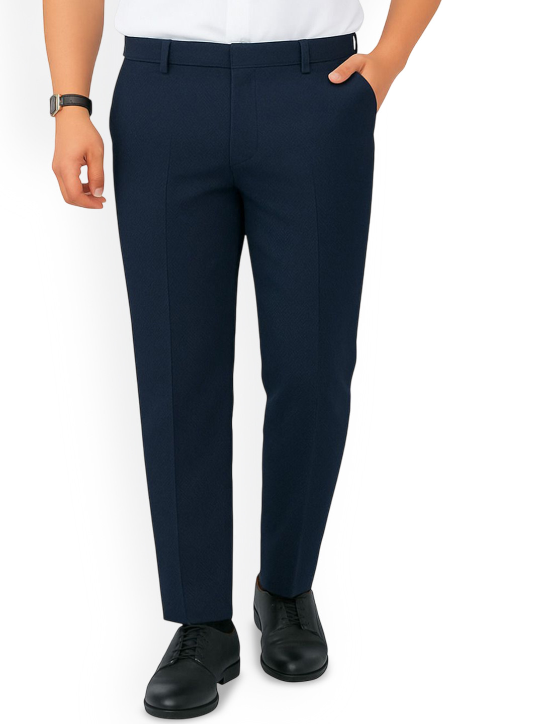 Zee Gold Men Relaxed Slim Fit Low-Rise Trouser