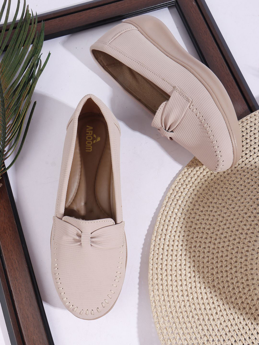 AROOM Women  Wedges Heel Loafers