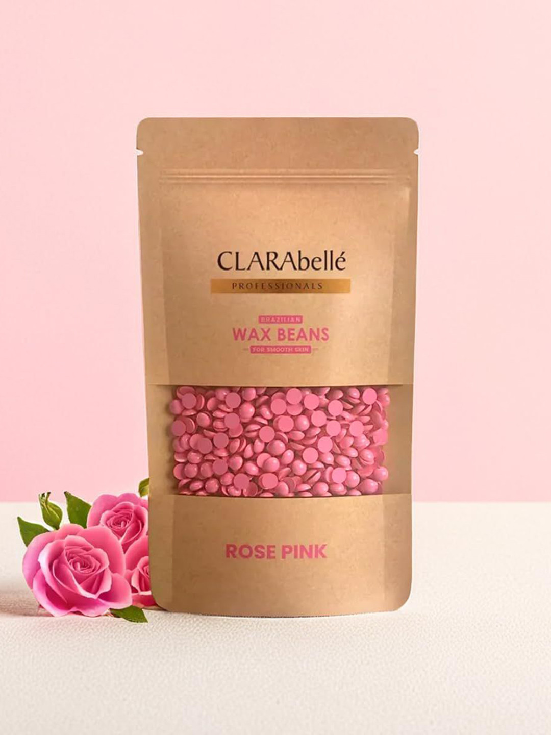 CLARABELLE PROFESSIONALS Hard Wax Beans For Hair Removal - 100 g - Rose Pink