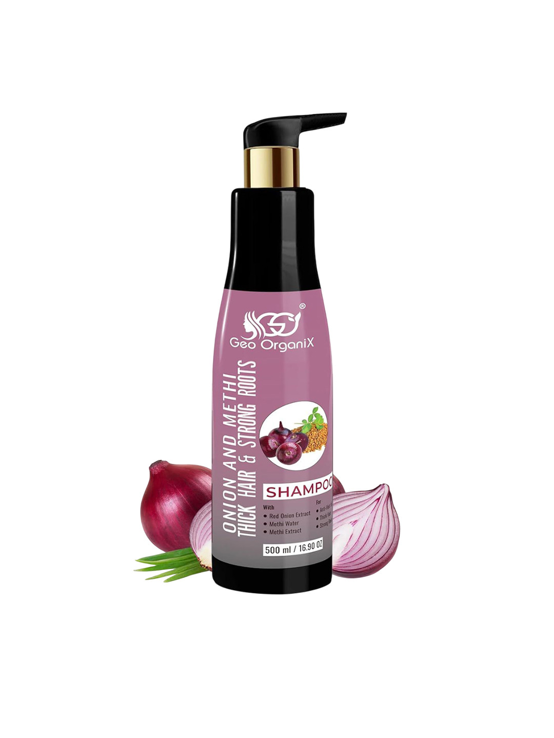 Geo OrganiX Onion & Methi Shampoo With Vitamin E & Glycerine - 500 ml