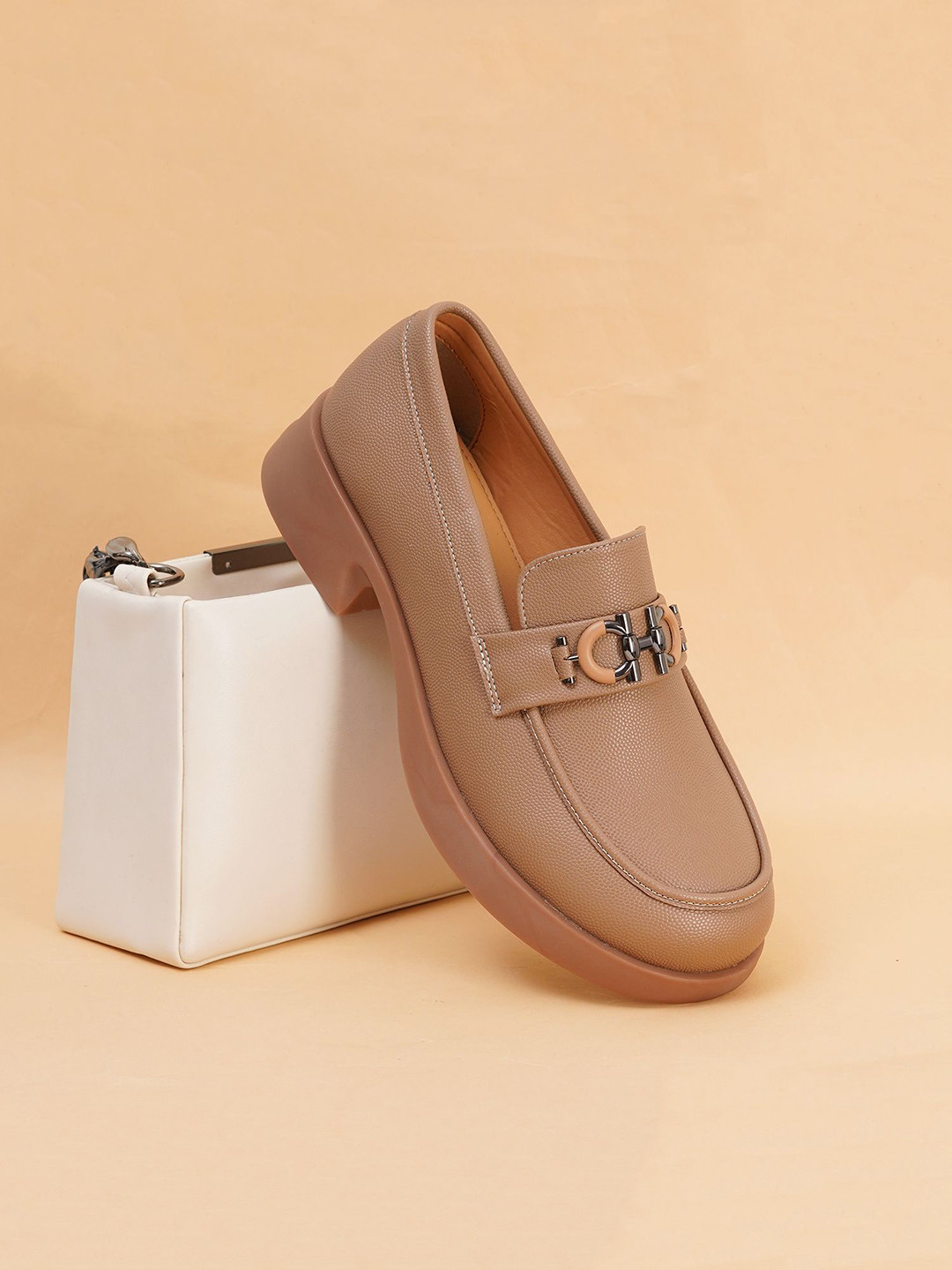 Sherrif Shoes Women Slip-On Loafers with Buckles