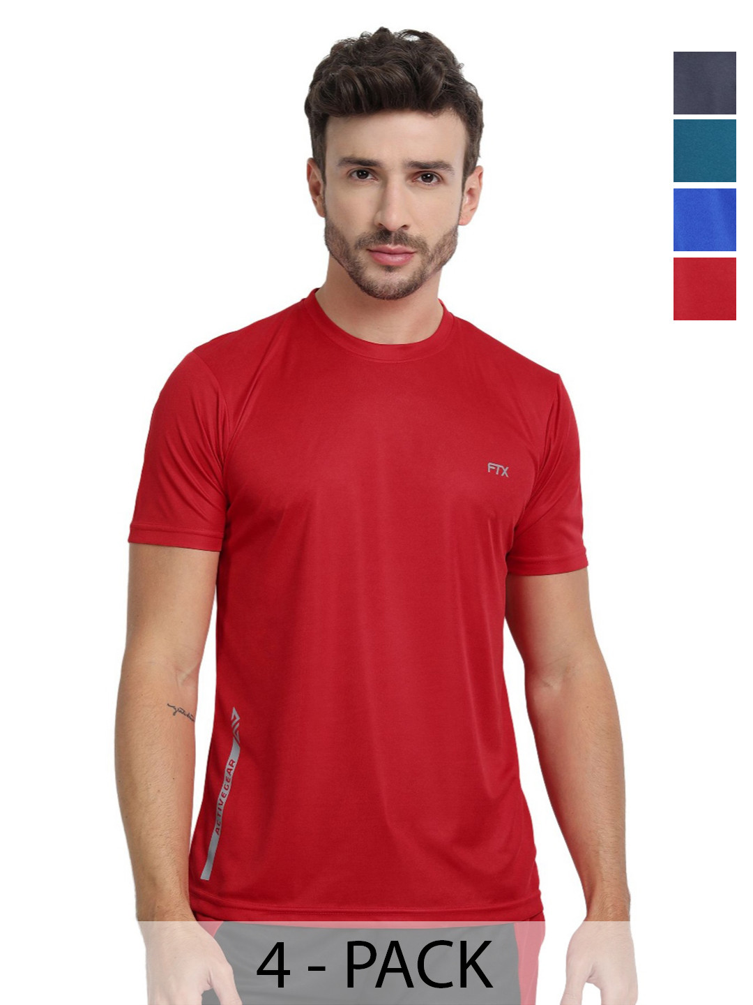 FTX Pack Of 4 Round Neck Dry Fit T-shirts