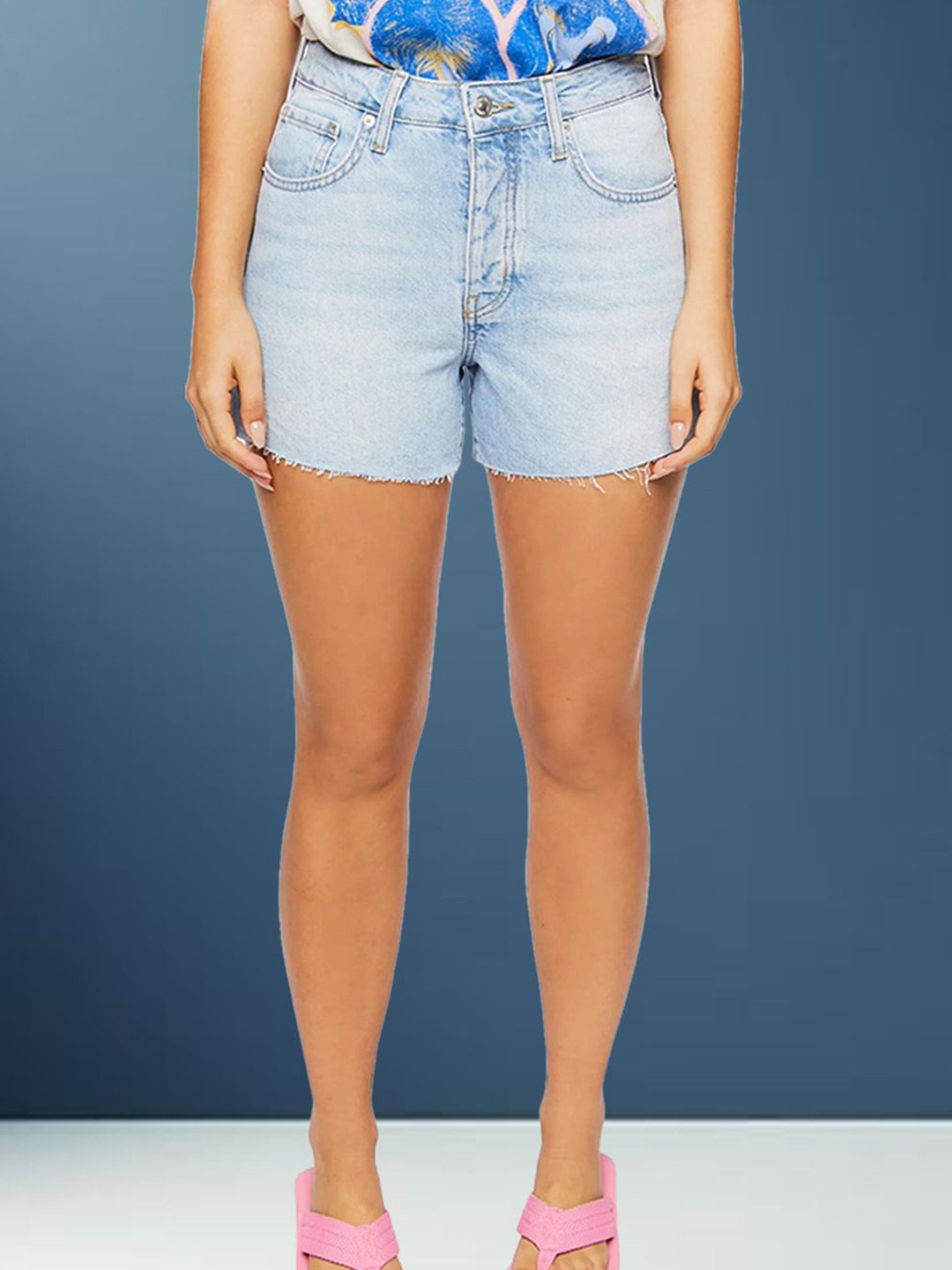 Stylecast X Kotty Women Mid-Rise Rapid-Dry Denim Shorts