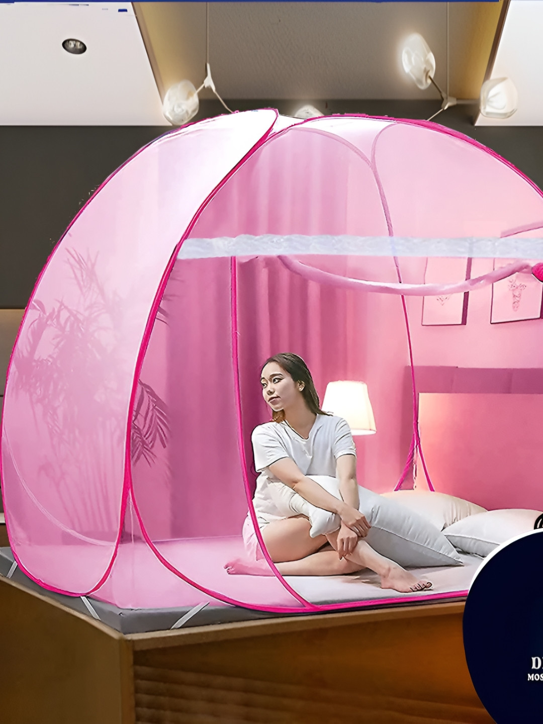 didhiti Pink King Size Tent Mosquito Net