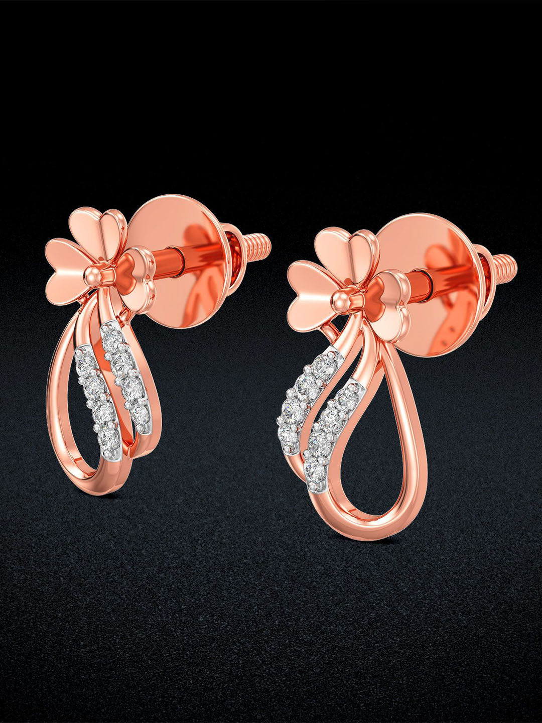 Joyalukkas Floral Glow Dewdrop Diamond Earrings