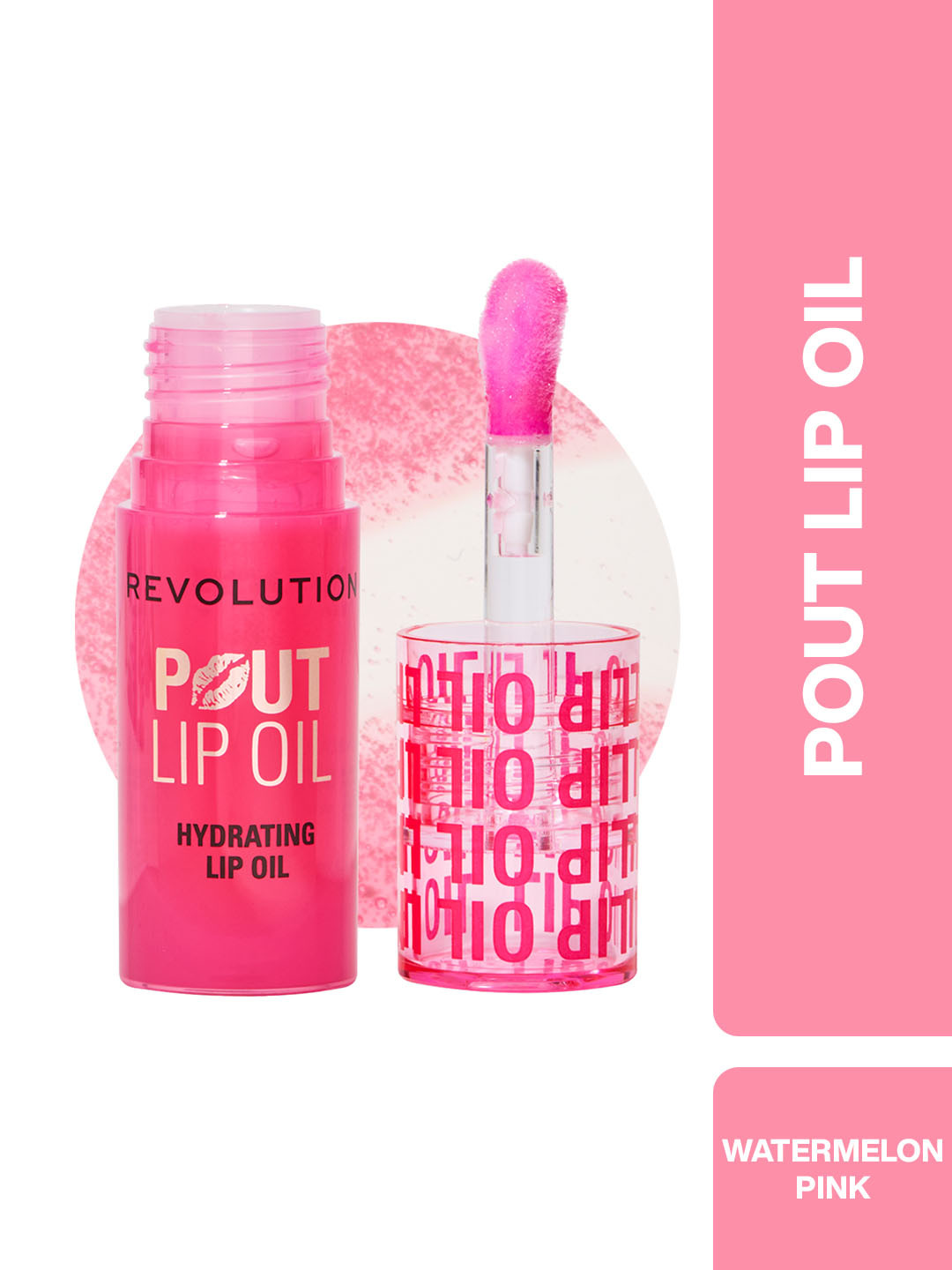 Makeup Revolution London Pout Hydrating Lip Oil With Vitamin E - 3 ml - Watermelon Pink