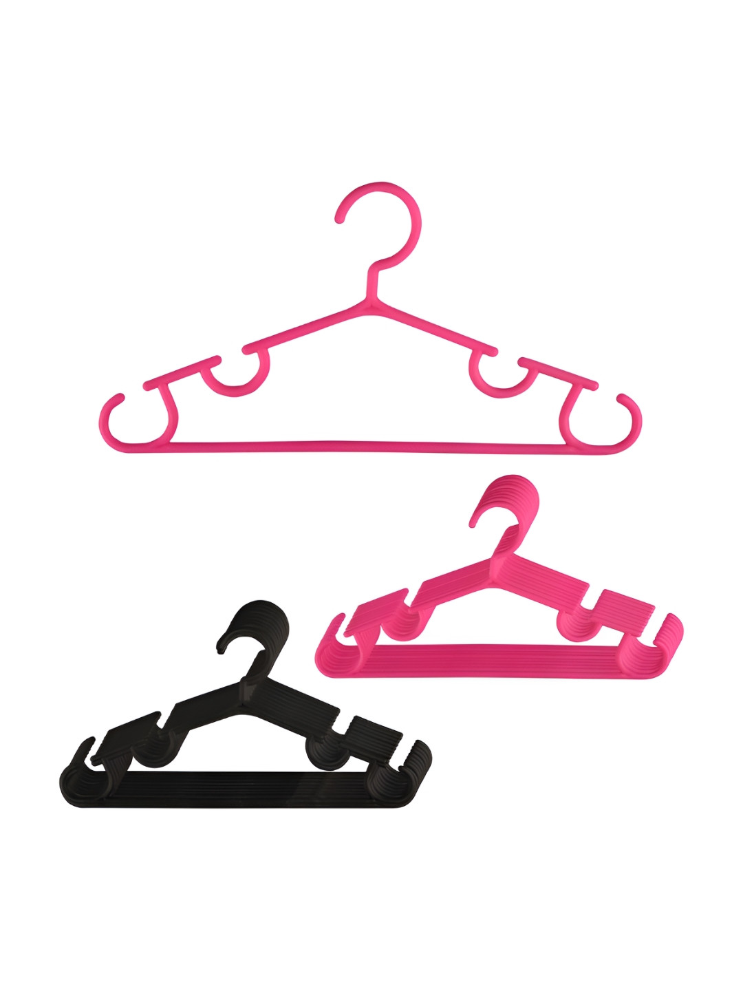 Aura Pack Of 20 Black & Pink Single Tier Hangers