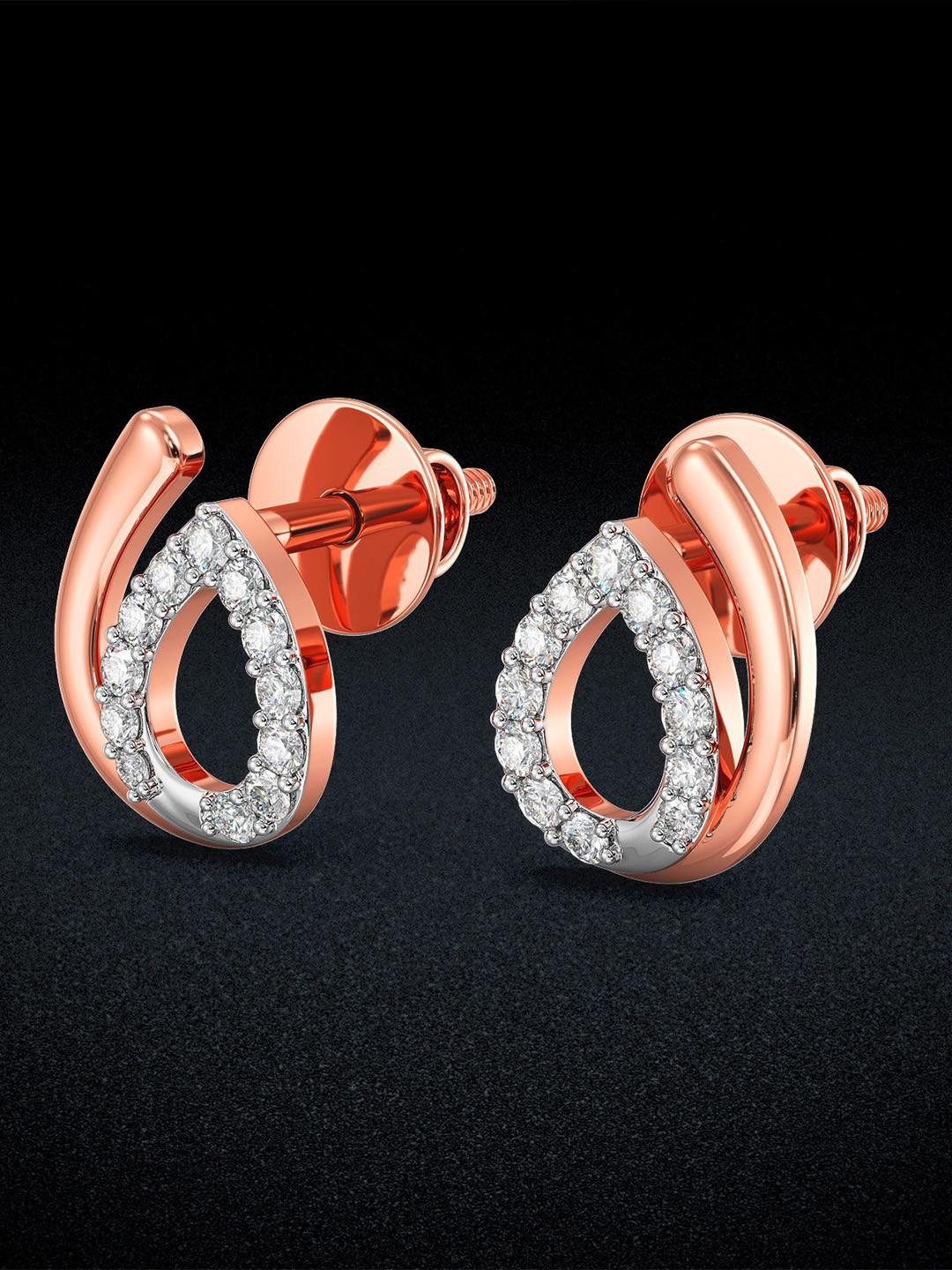 Joyalukkas Dewy Spiral Charm Diamond Earrings