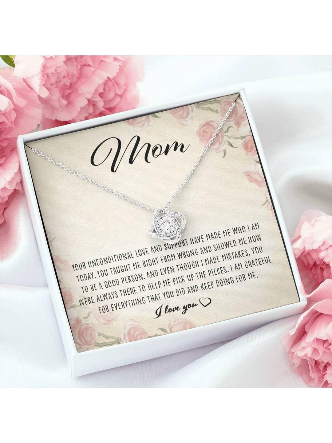 Sterling Silver Gift Girlfriend Necklace, Your Unconditional Love And Support Love Knot Necklace