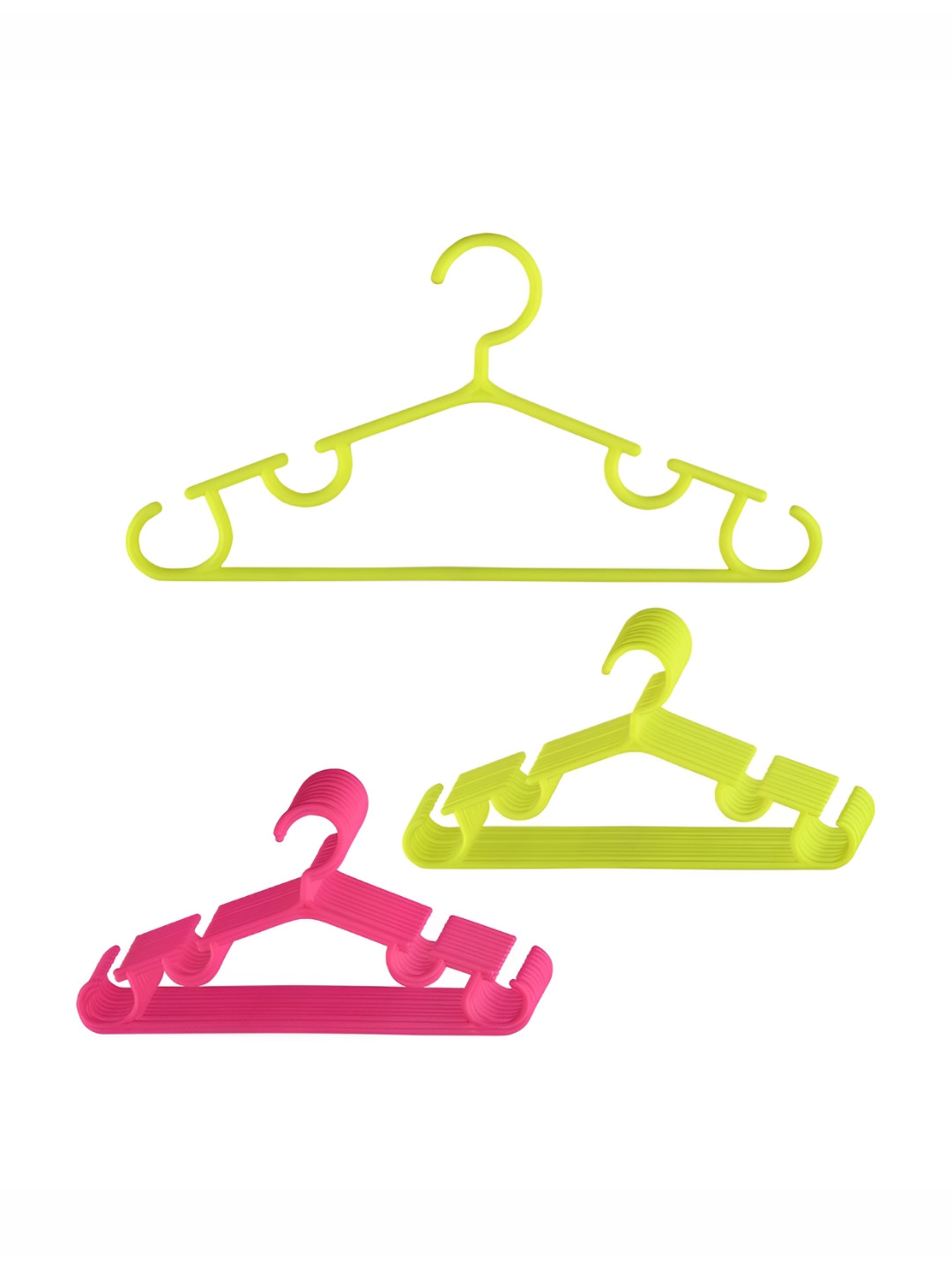 Aura Pack Of 20 Yellow & Pink Single Tier Hangers