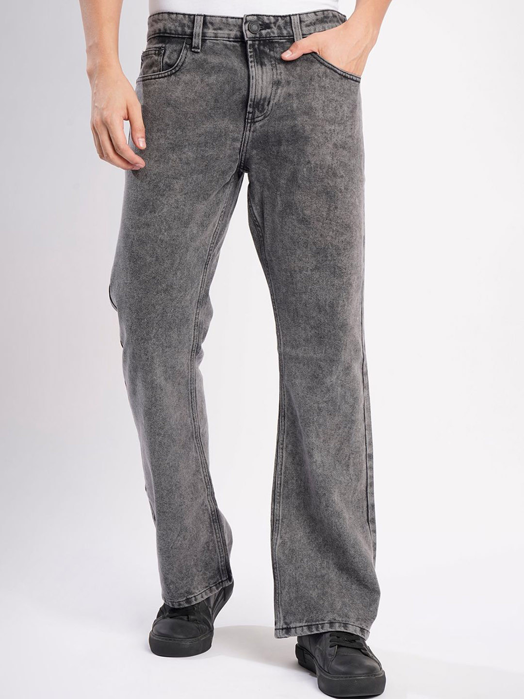 Bene Kleed Grey Light Fade Mid-Rise Bootcut Fit Jeans