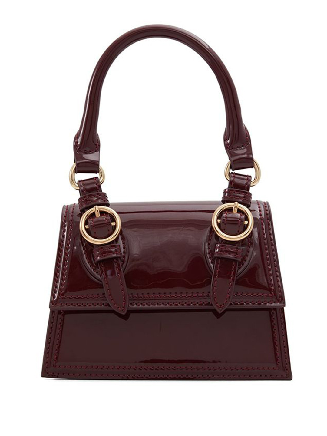 Call It Spring Women Solid Structured Buckle Detail Handheld Bag