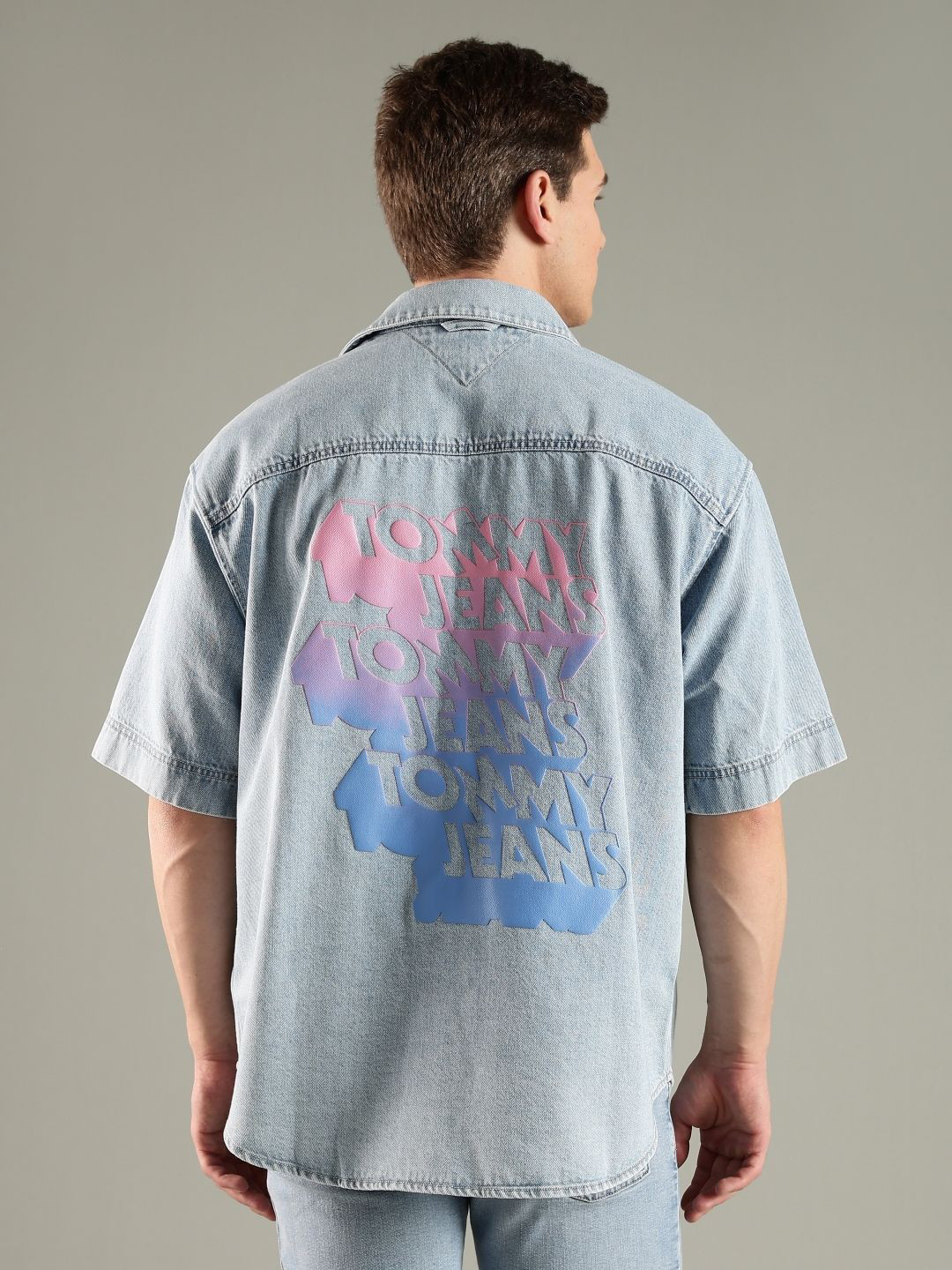 Tommy Hilfiger Europe Graphic Printed Denim Cotton Shirt