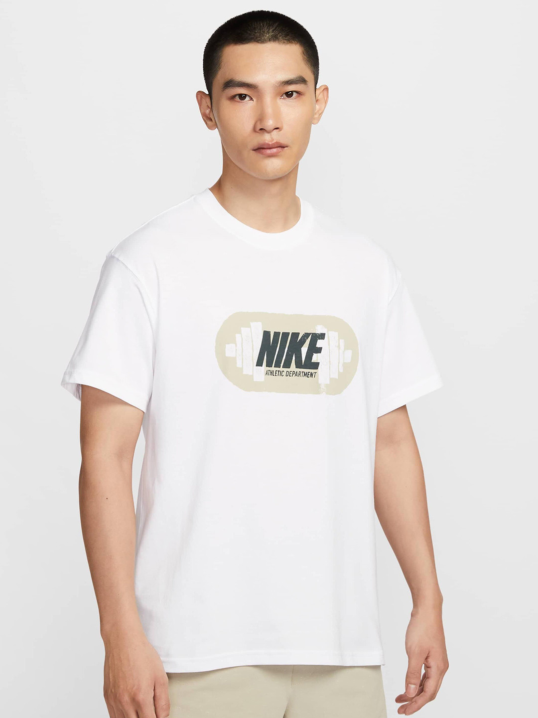 Nike Max90 Training Brand Logo Printed Round Neck Cotton Regular Fit T-Shirt