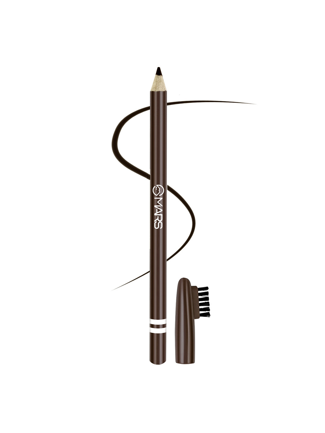 MARS Long Lasting & Smudge Proof Eyebrow Pencil with Spoolie -Dark Brown- 1.2g