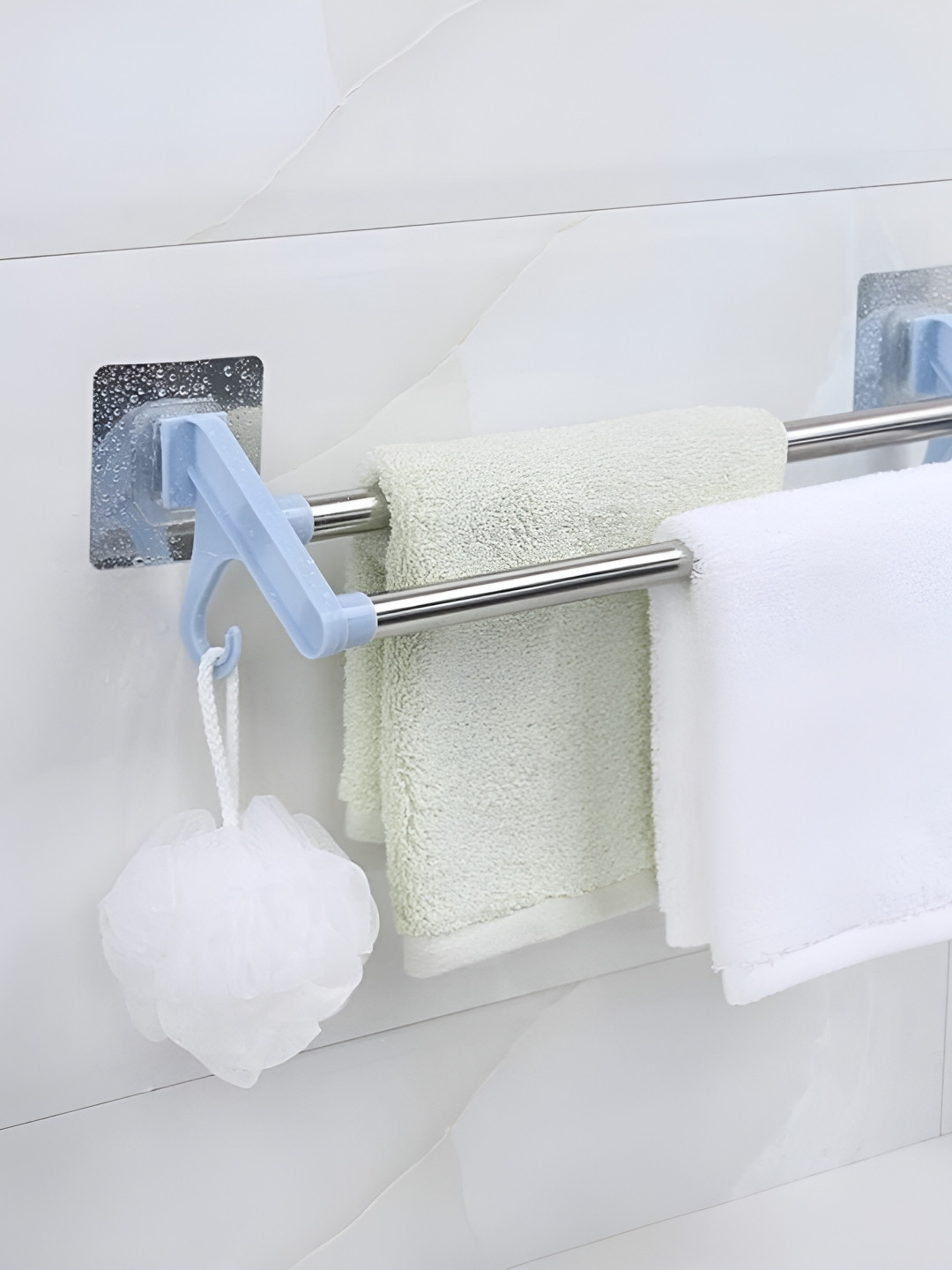 upkaranwale Grey & Blue Stainless Steel Adhesive Wall Hanger Holder