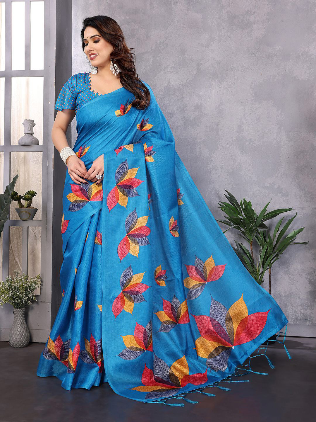 Lookmark Floral Printed Kanjivaram Saree