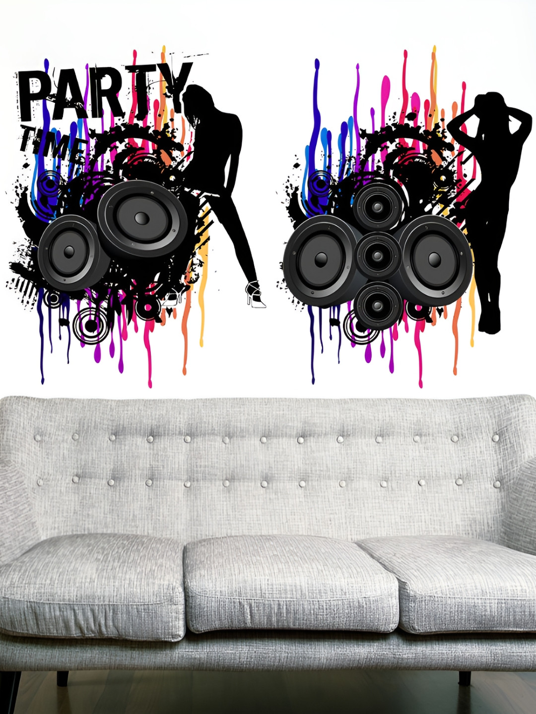 LANSTICK Blue & Black Party Vibe Wallsticker