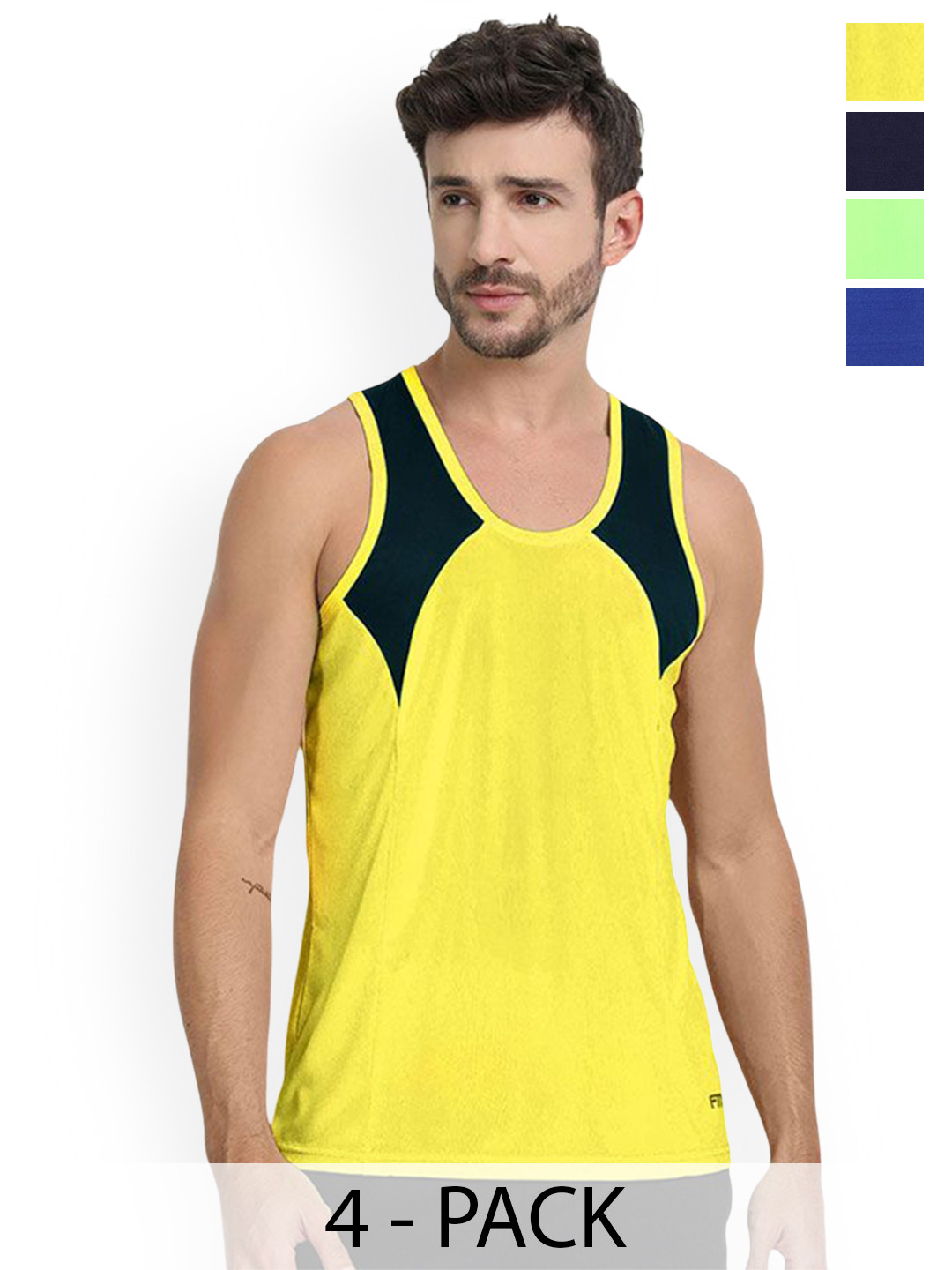 FTX Pack Of 4 Round Neck Breathable Vest 727_1-727_4-727_6-727_9_S